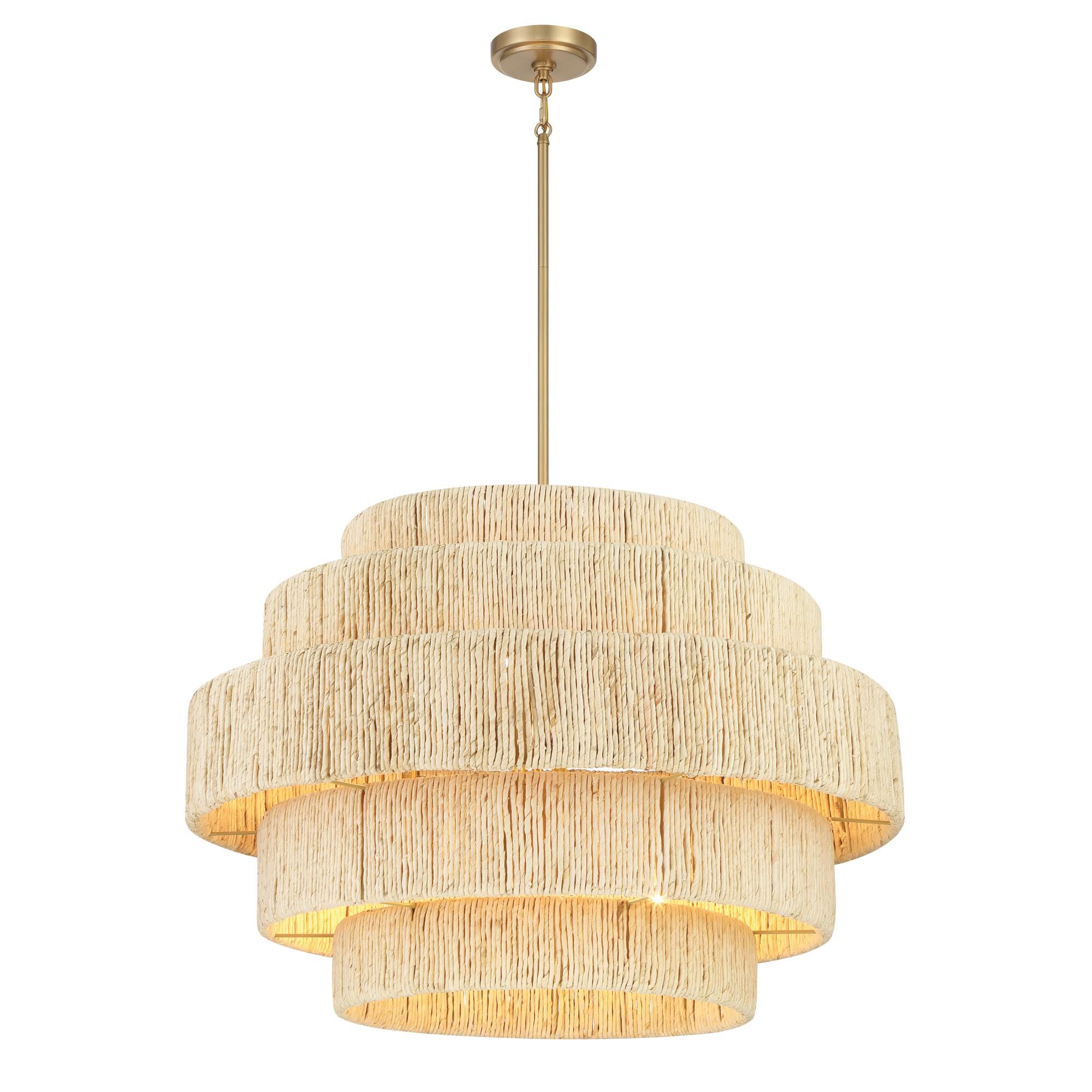 Shown in Signature Brass finish and Natural Abaca shade