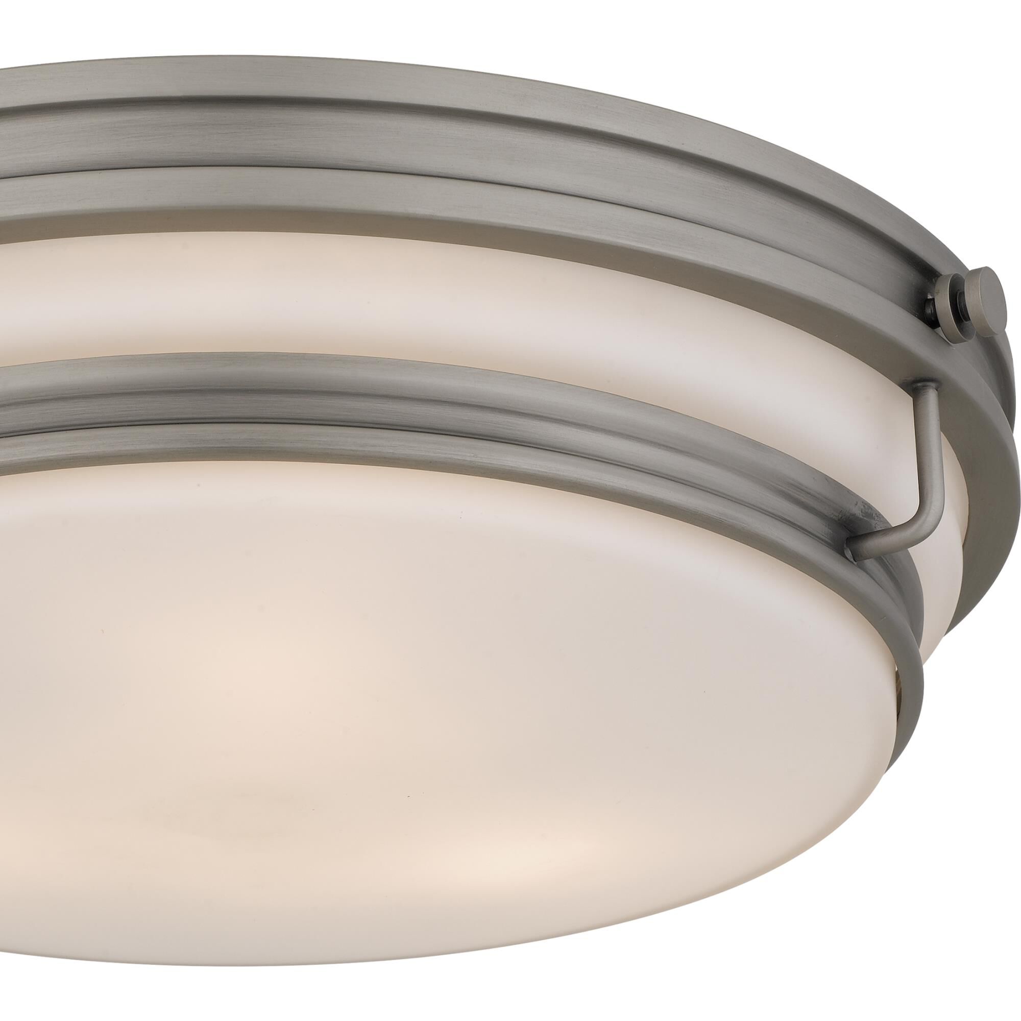 Shown in Antique Nickel finish and Opal Etched Glass shade