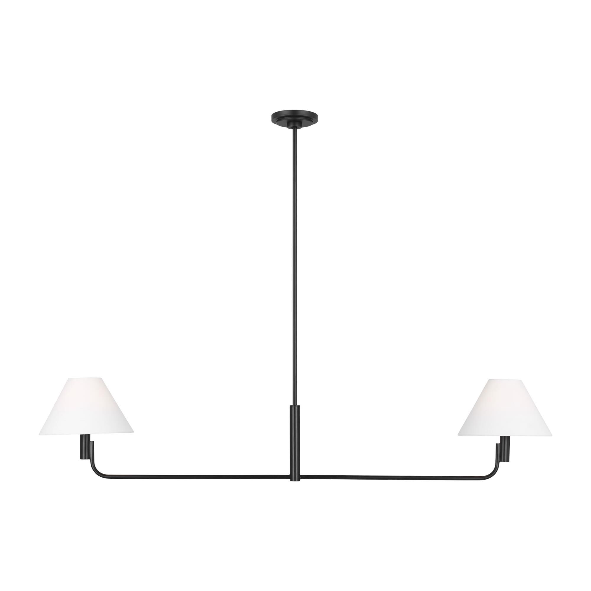 Shown in Aged Iron finish and White Linen shade