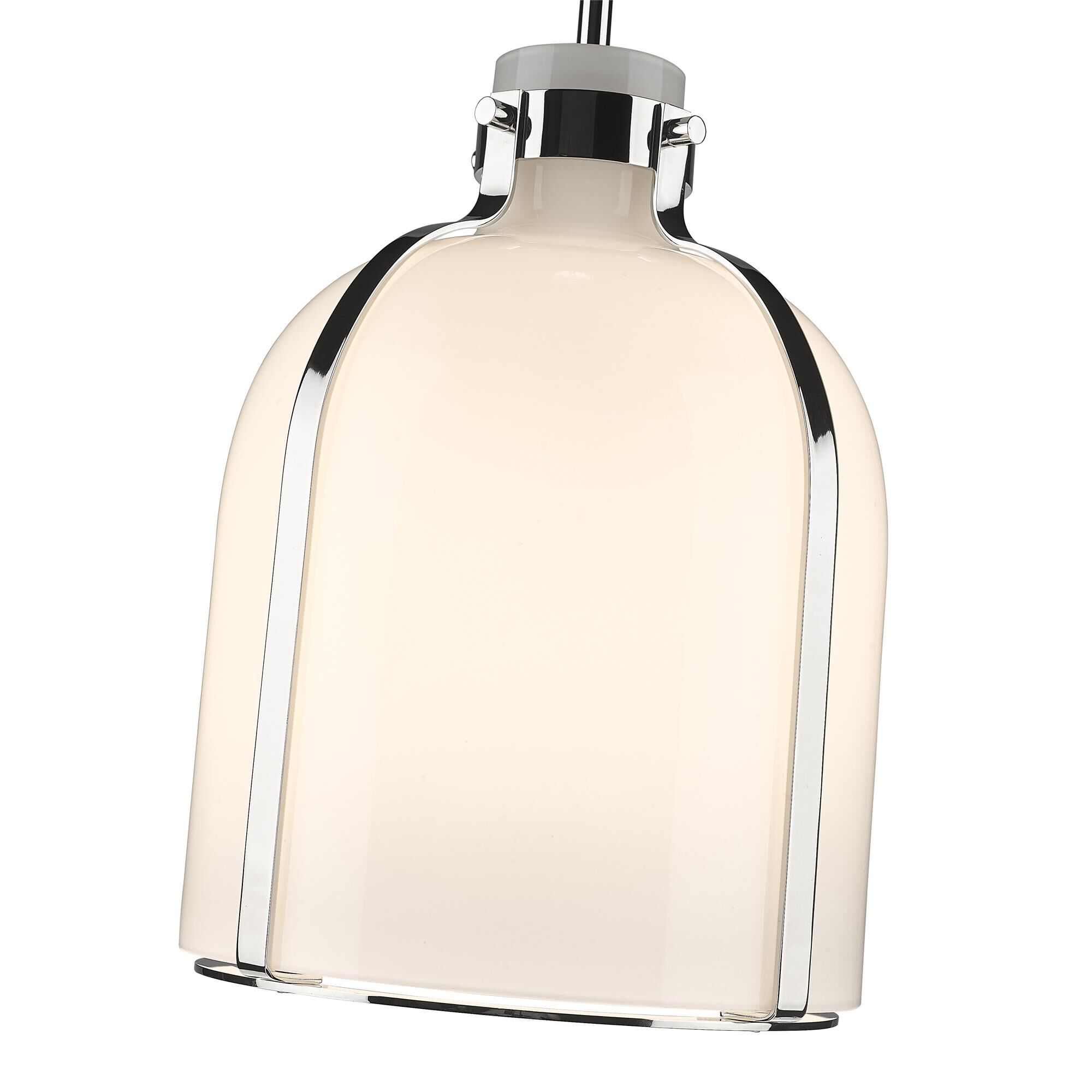 Shown in Polished Nickel finish and Glass shade