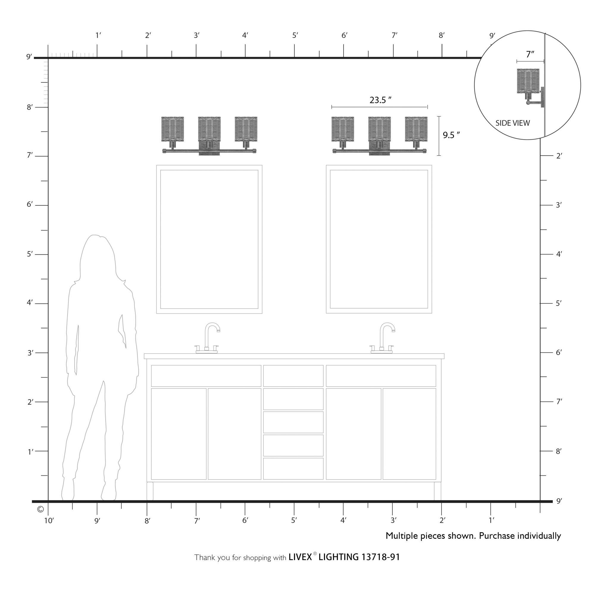 Weavington 24 Inch Bath Vanity Light by Livex Lighting