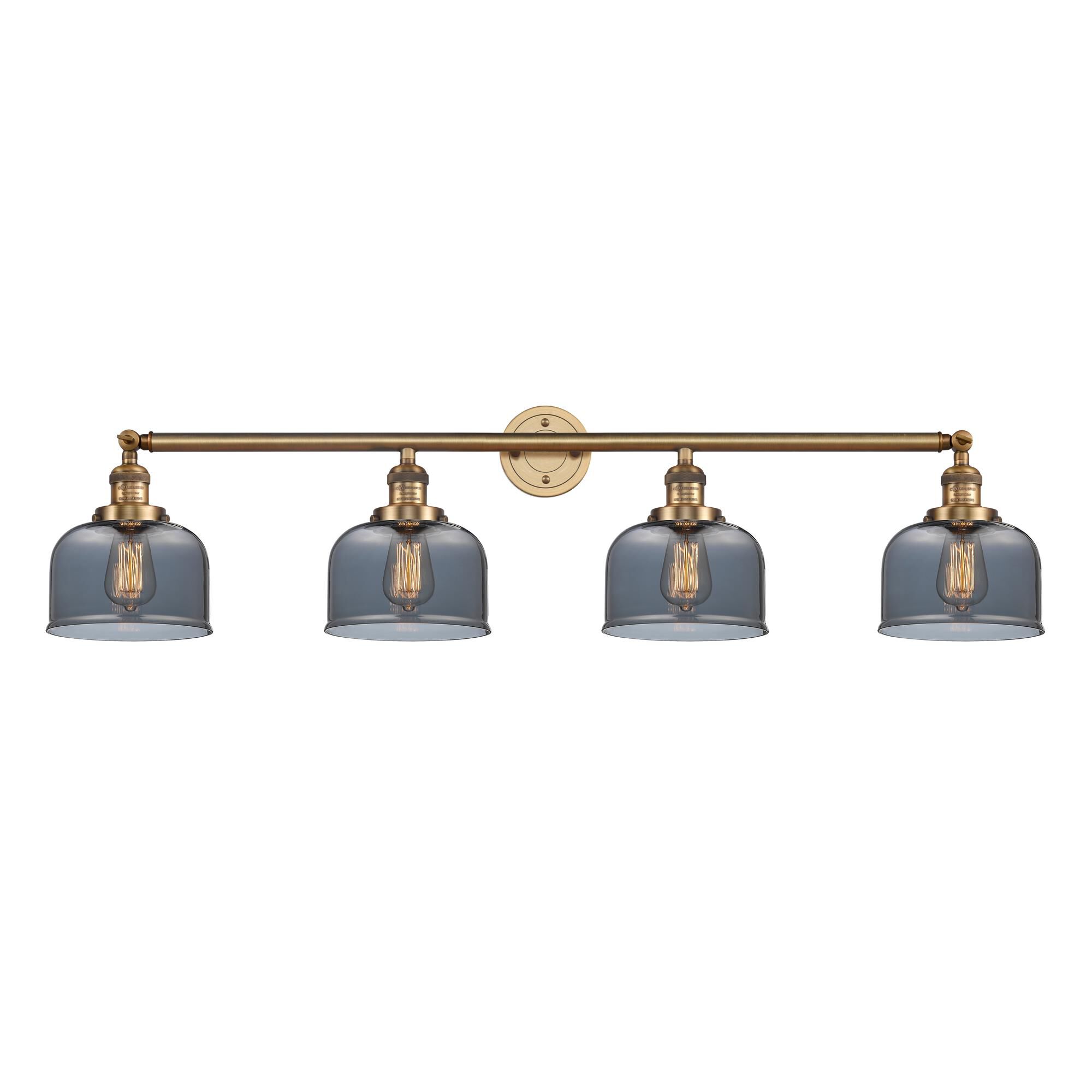 Shown in Brushed Brass finish and Plated Smoked glass