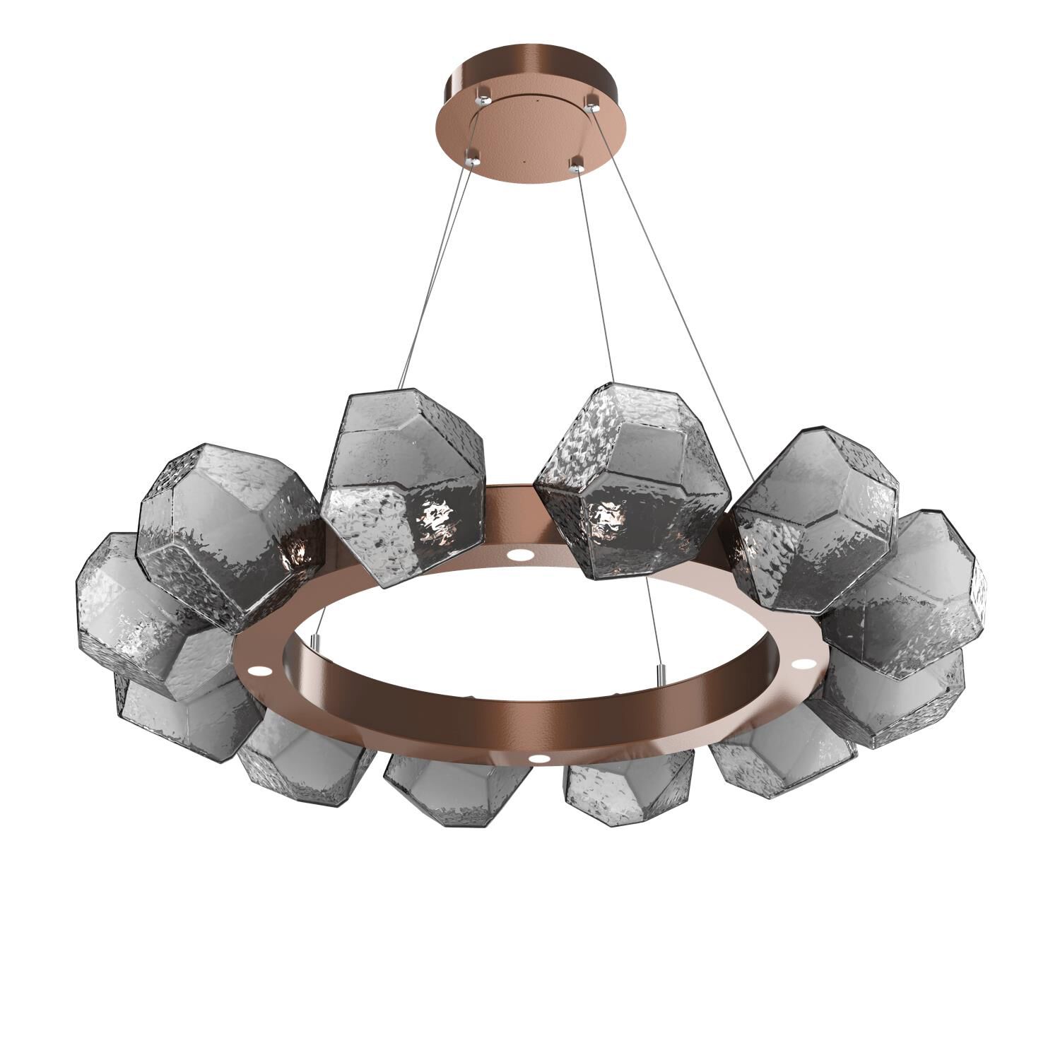 Shown in Burnished Bronze finish and Smoke Blown glass