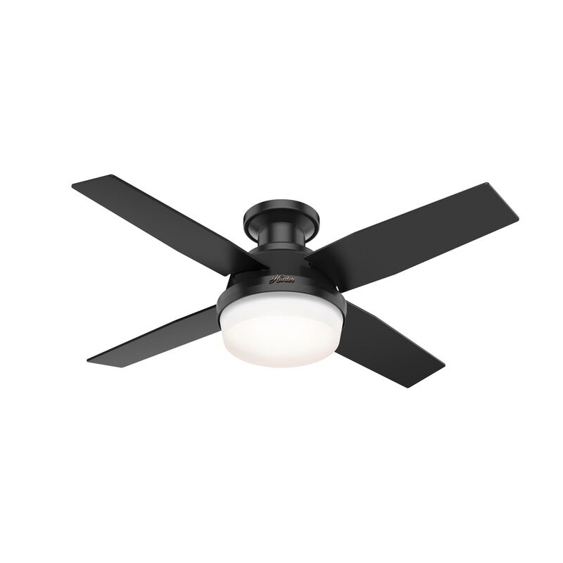 Dempsey 44 Inch Flush Mount Fan with Light Kit by Hunter Fan