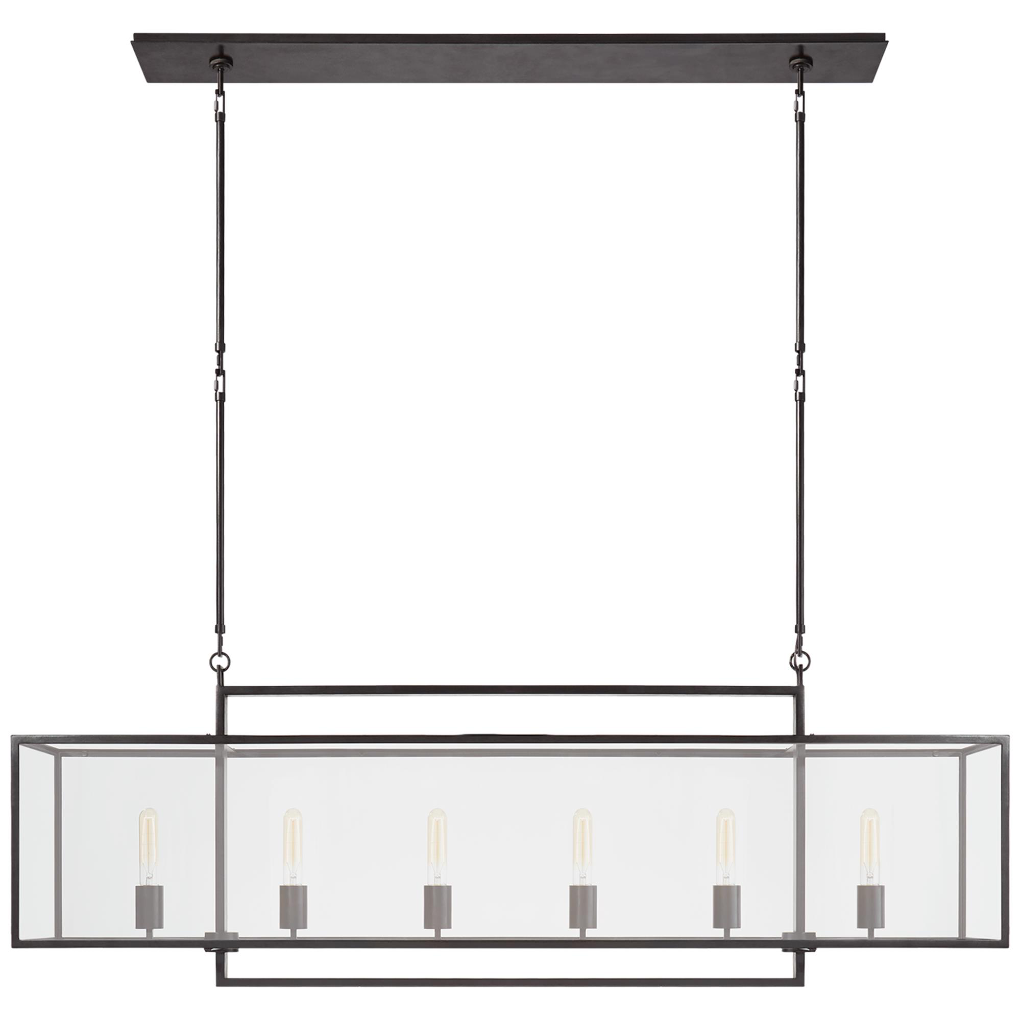 Shown in Aged Iron finish and Clear glass