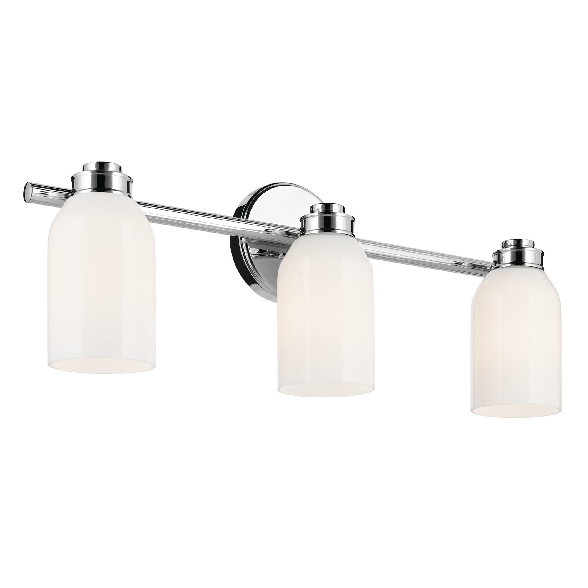 Shown in Chrome finish and Opal glass