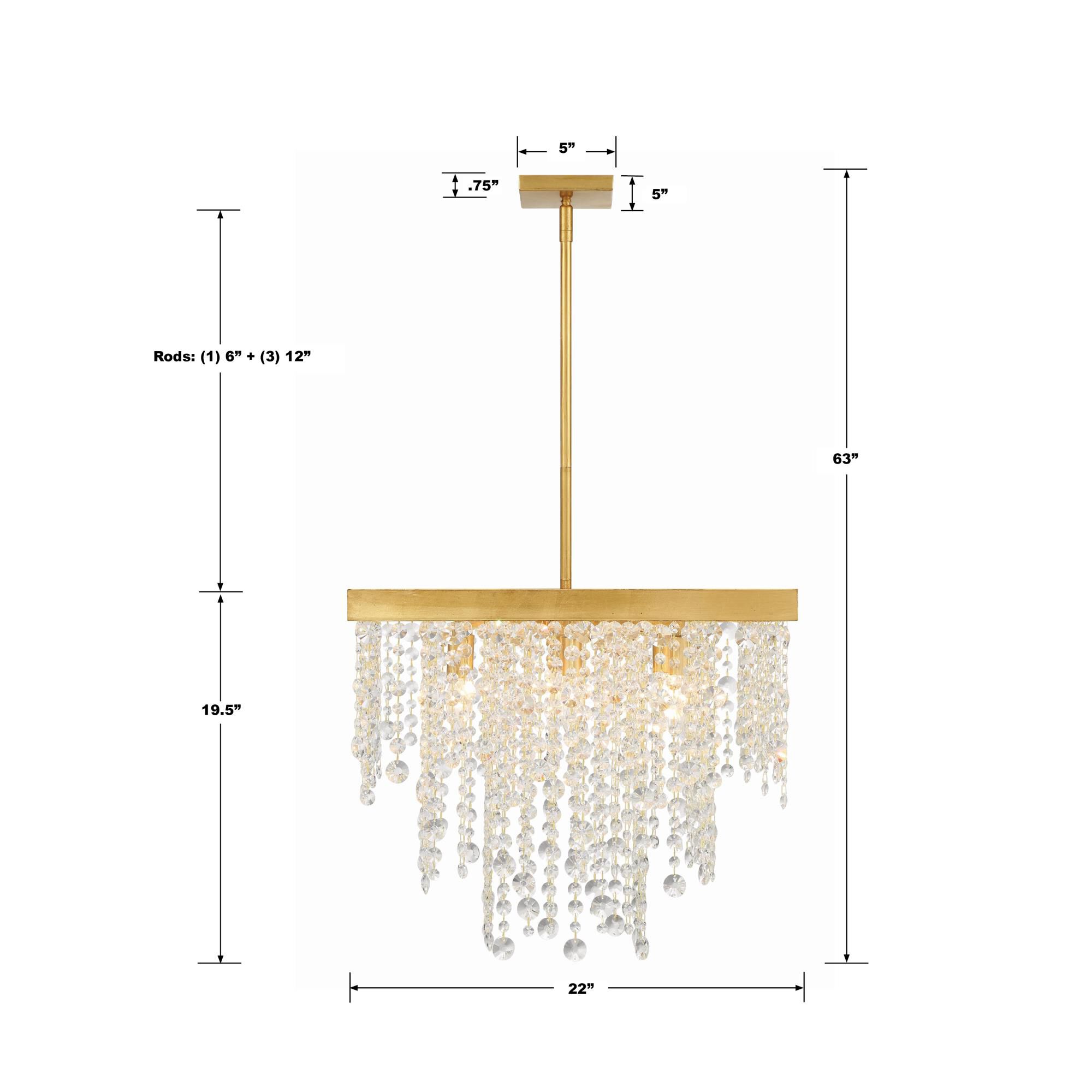 Winham 22 Inch 8 Light Mini Chandelier by Crystorama