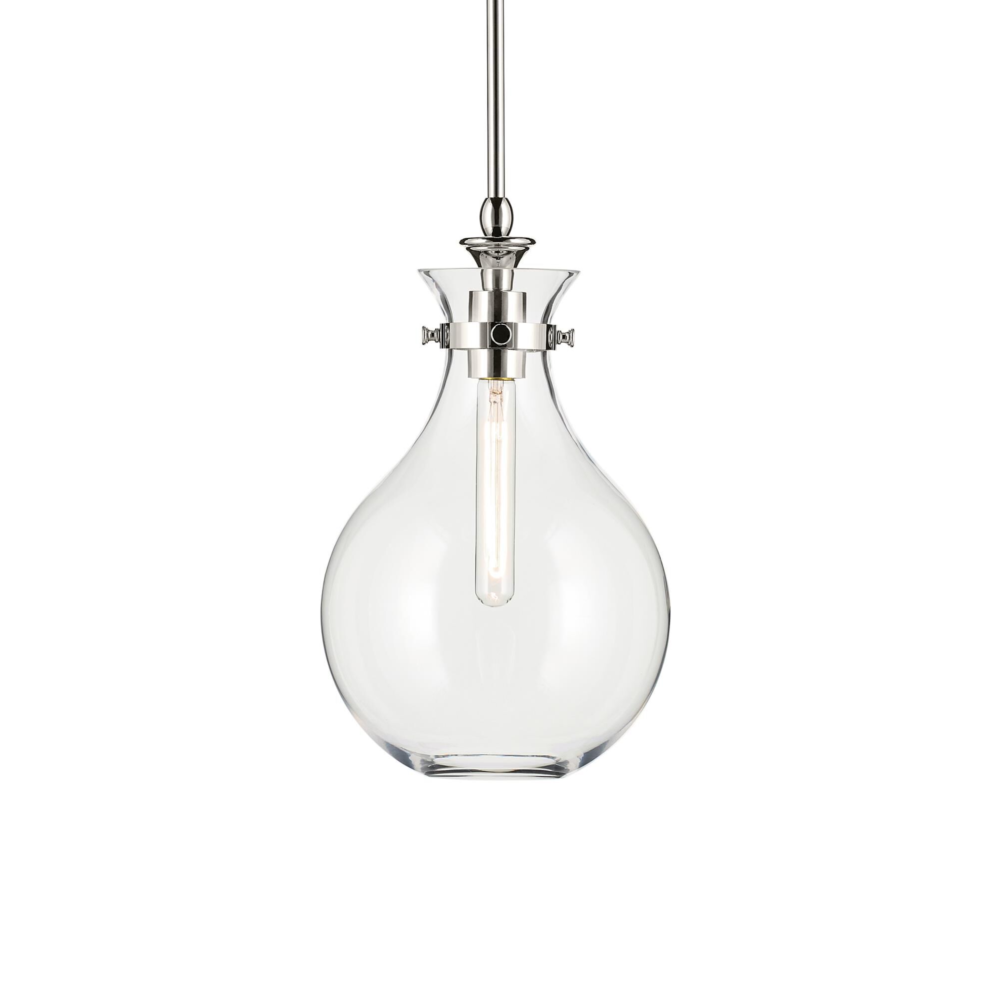 Shown in Polished Nickel finish and Clear glass