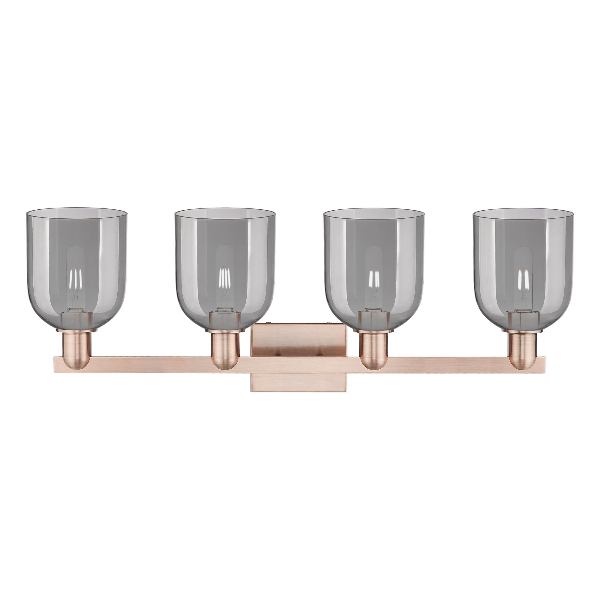 Shown in Antique Copper finish and Light Smoke glass