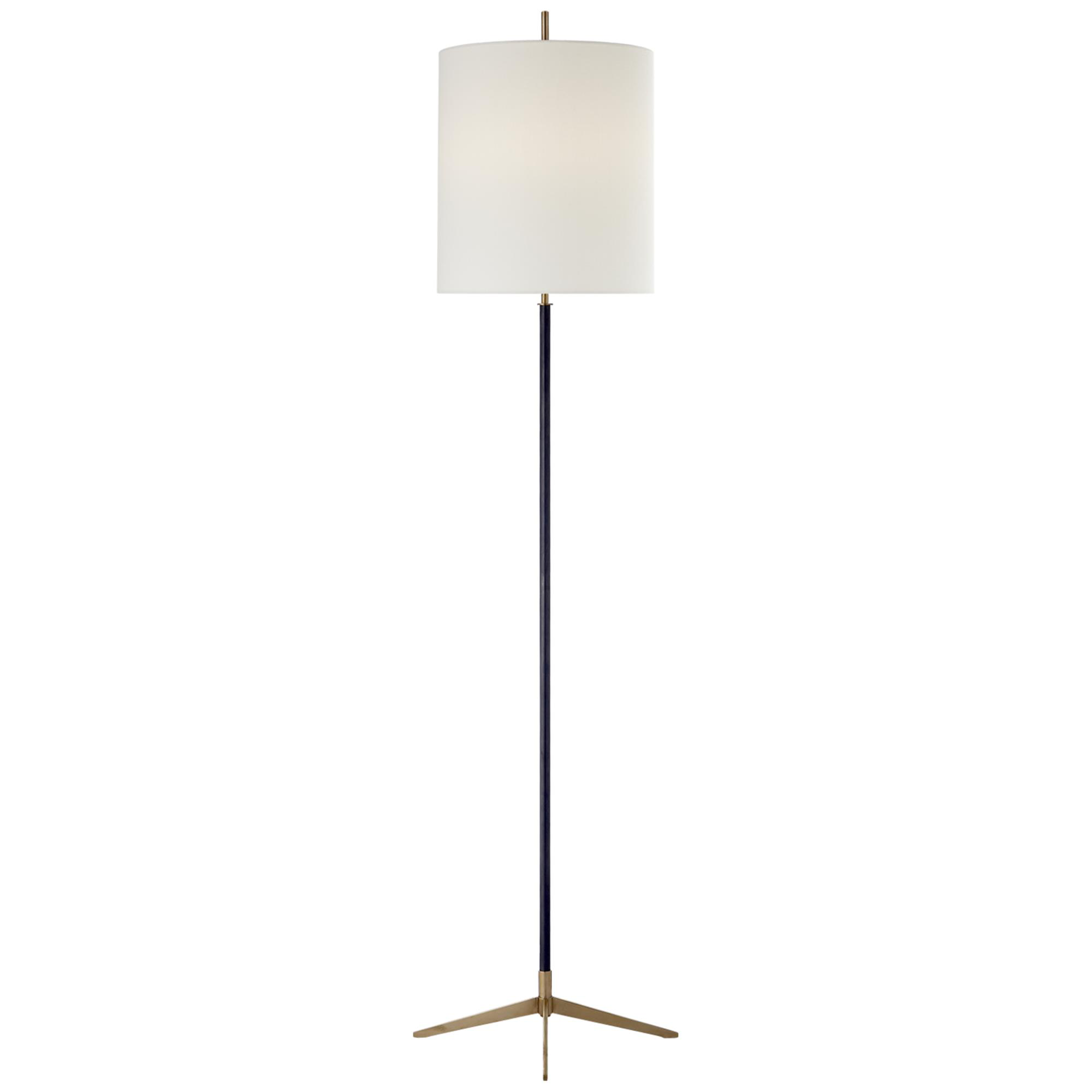 Shown in Bronze With Antique Brass finish and Linen shade