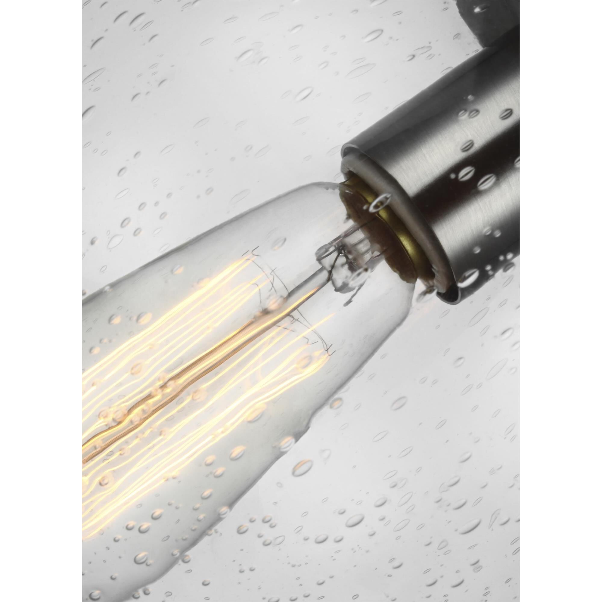 Shown in Satin Aluminum finish and Clear Seeded glass