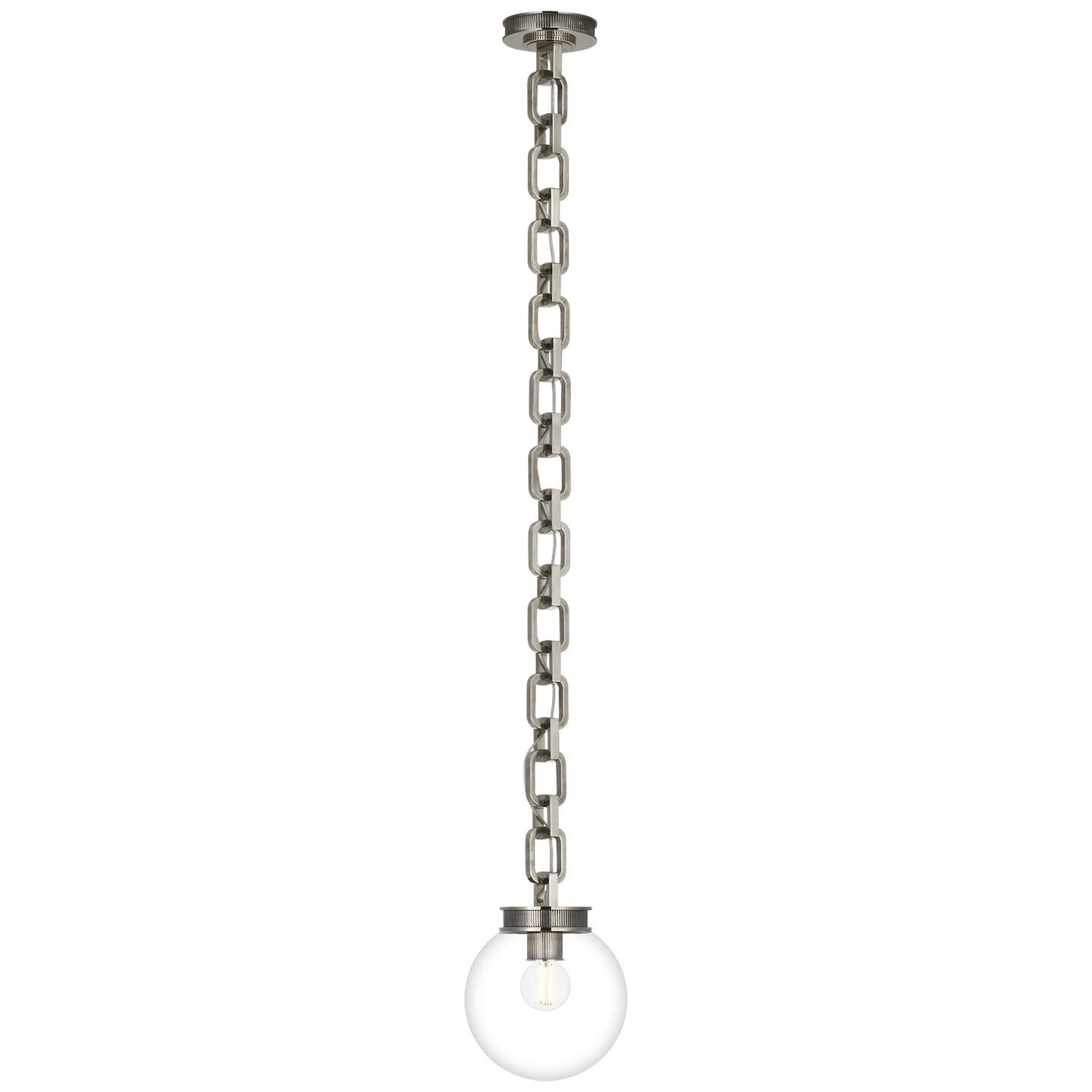 Shown in Pewter finish and Clear glass