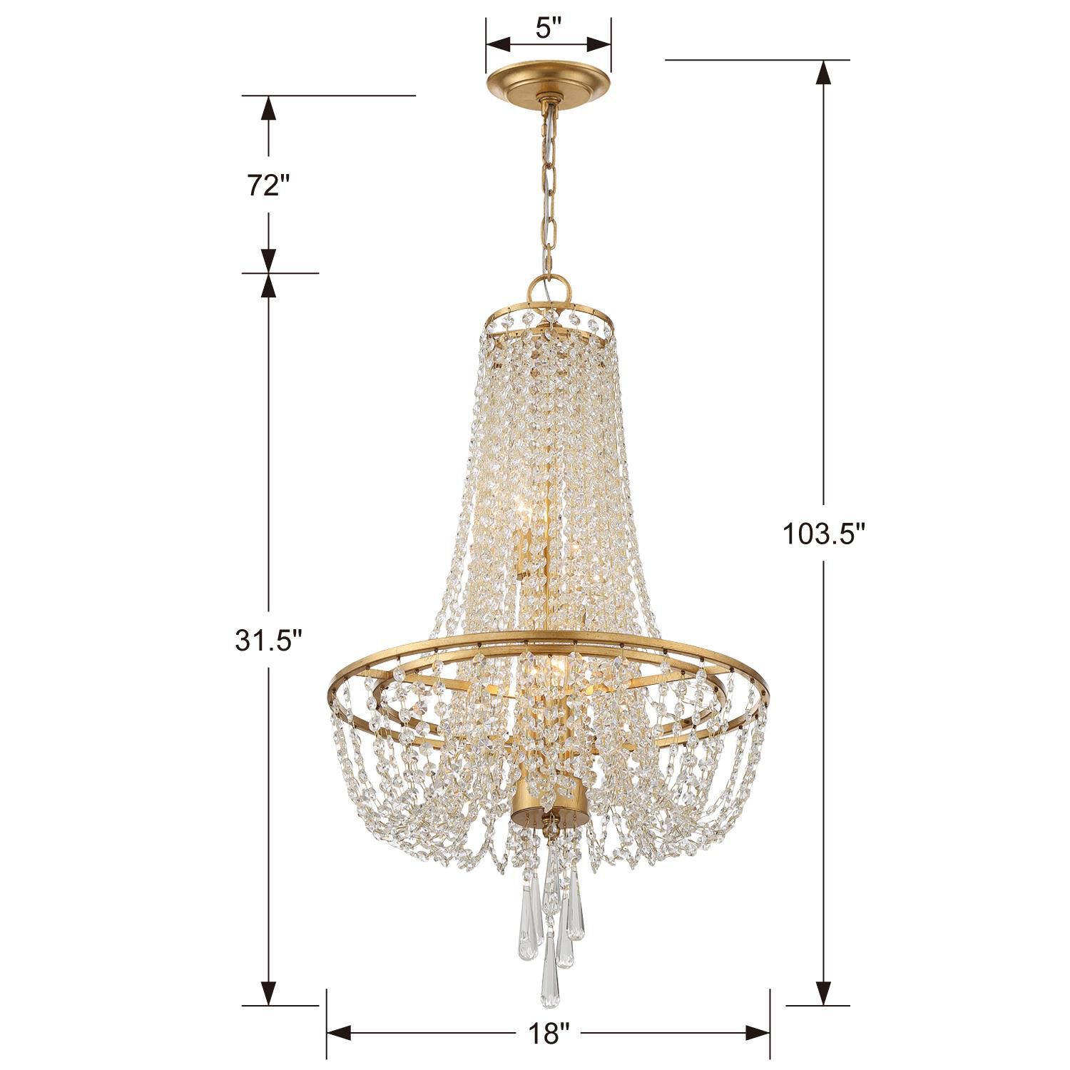 Arcadia 18 Inch 4 Light Mini Chandelier by Crystorama