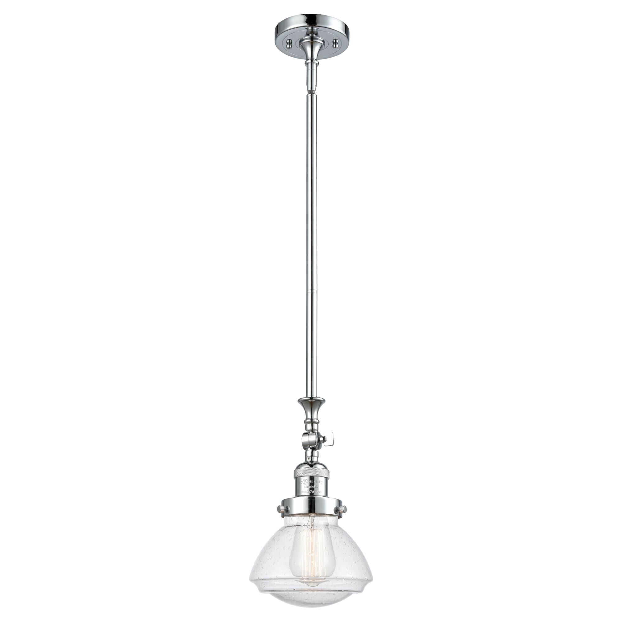 Shown in Polished Chrome finish and Bell glass and Glass shade