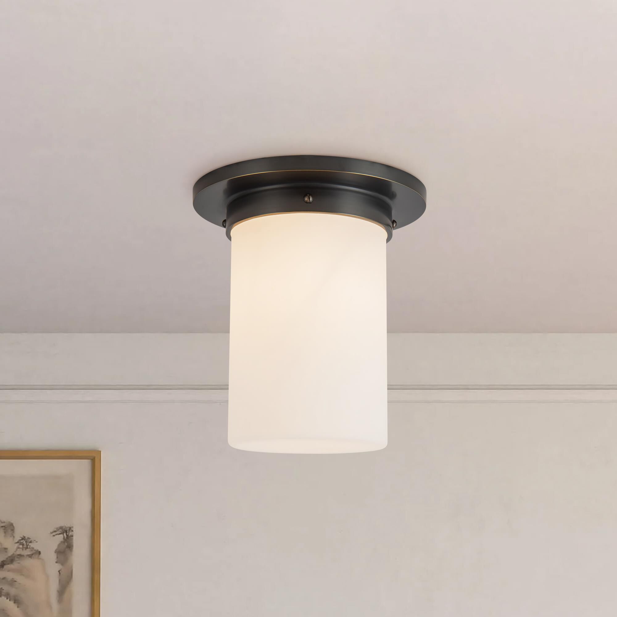 Shown in Urban Bronze finish and Matte Opal glass