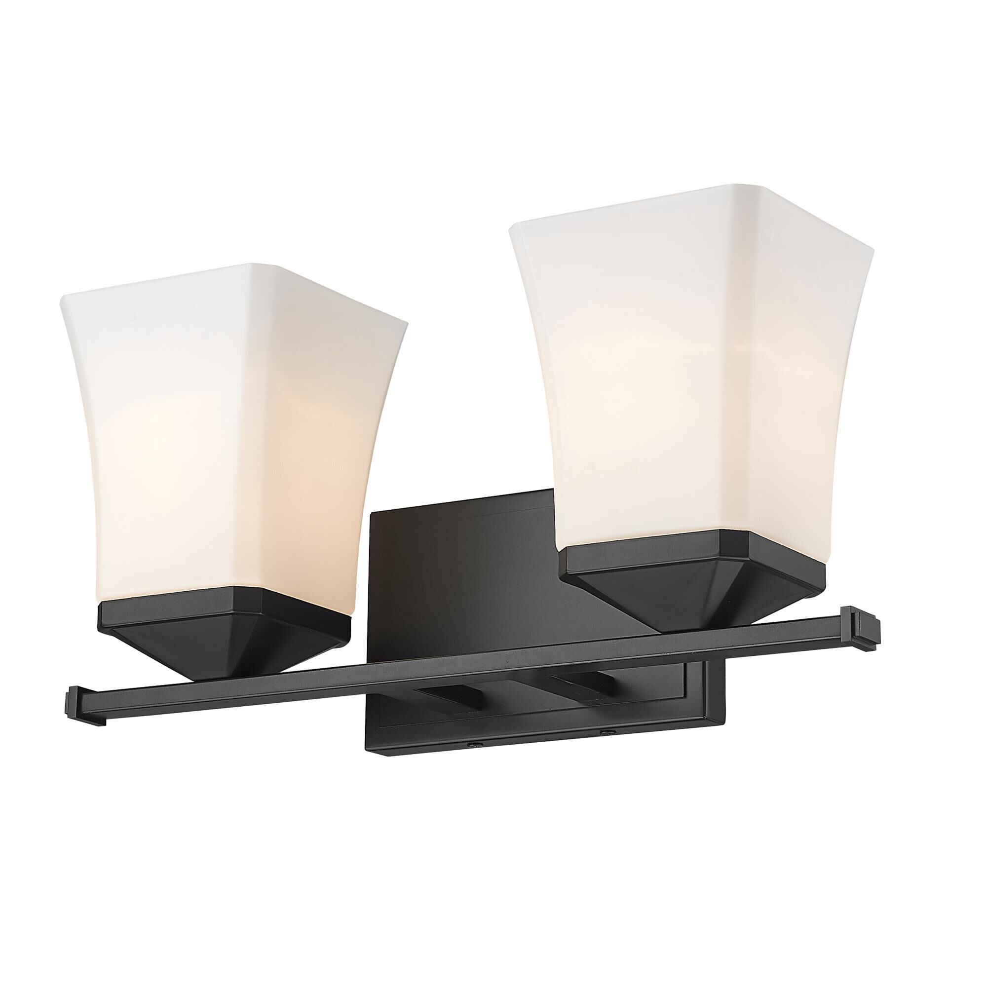 Shown in Matte Black finish and Glass shade