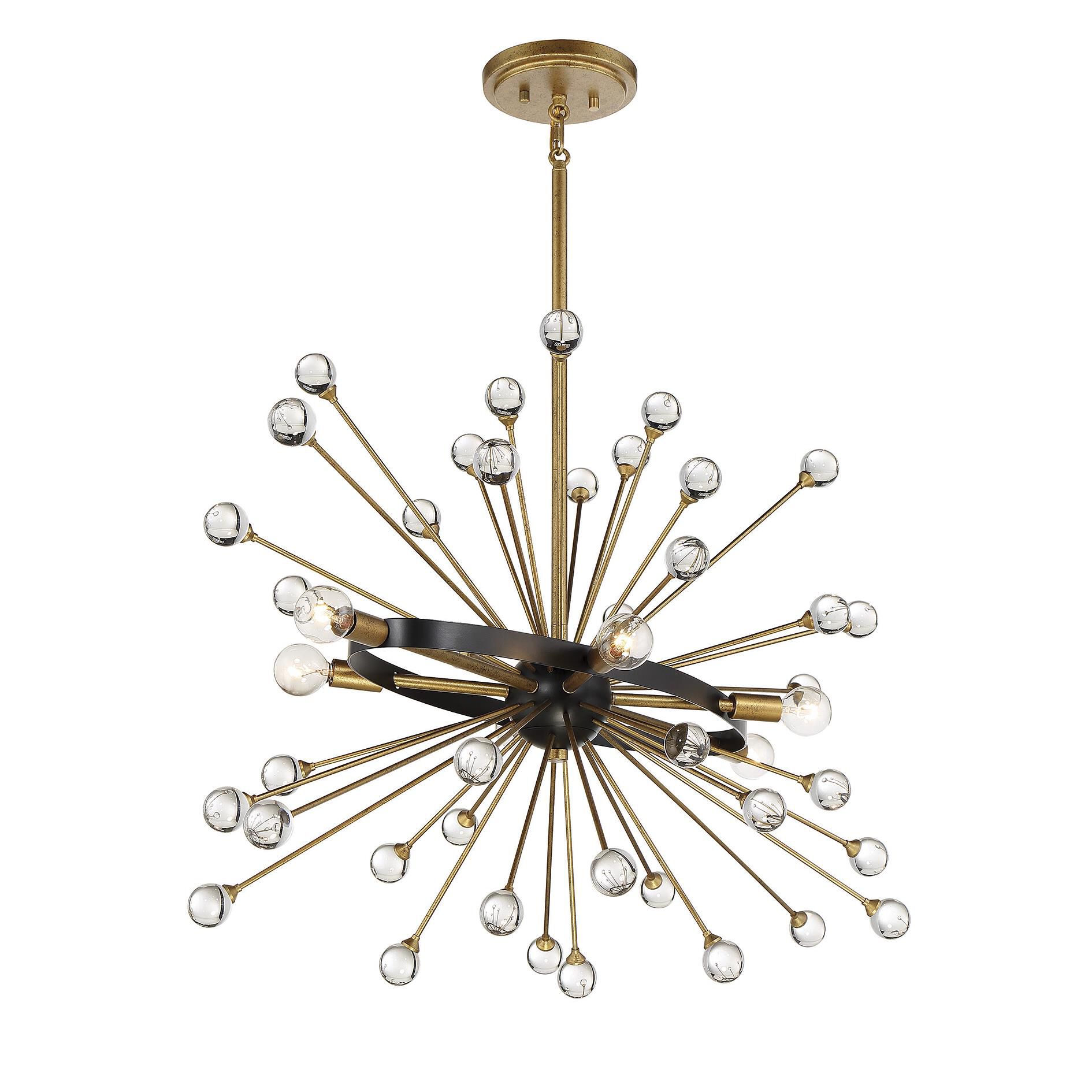 Shown in Como Black With Gold finish and Clear crystal