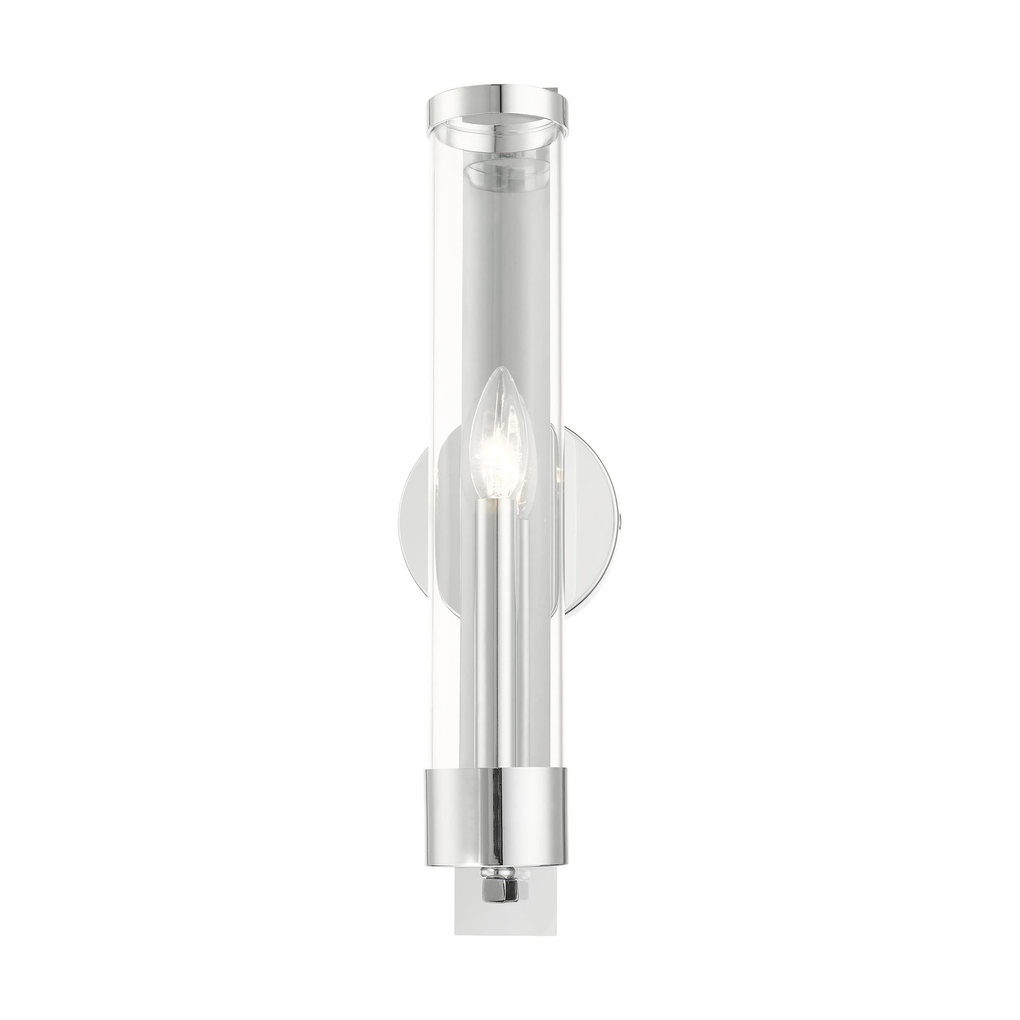 Shown in Polished Chrome finish and Clear glass and Clear Glass shade