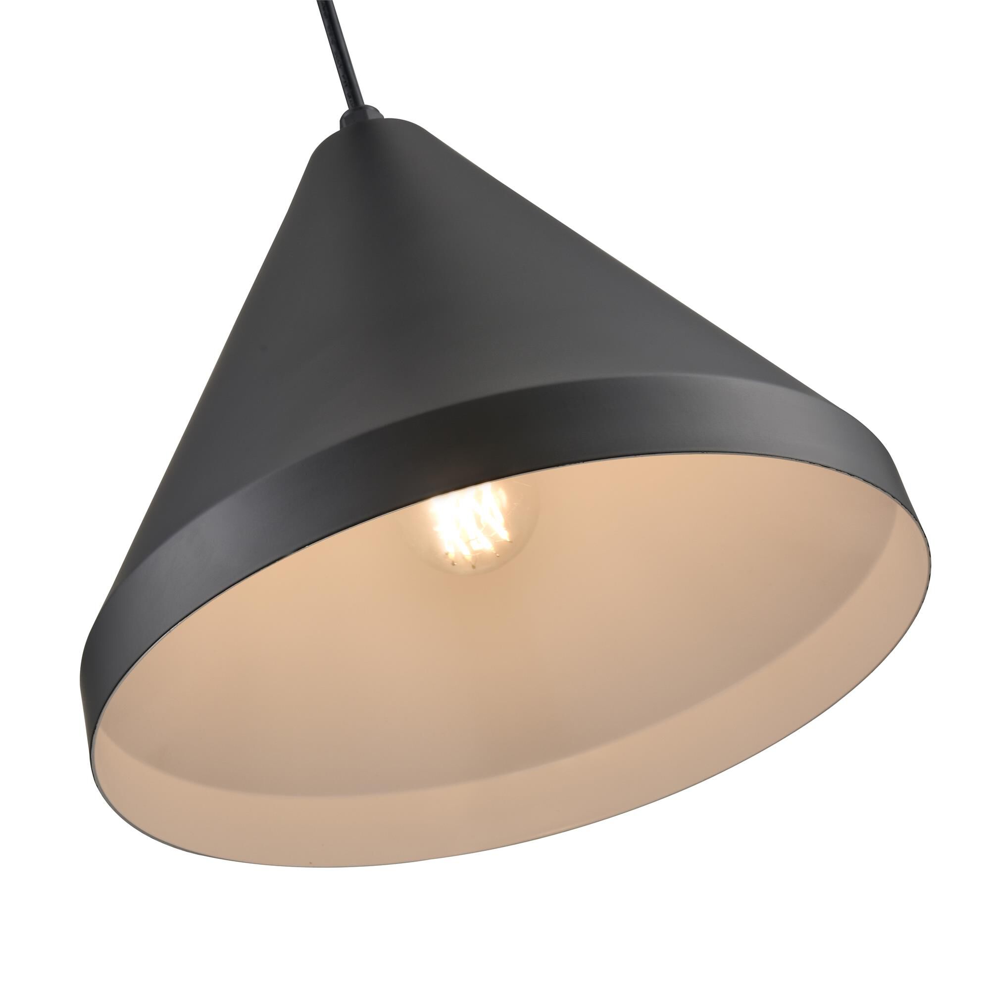 Shown in Satin Black finish and Black shade