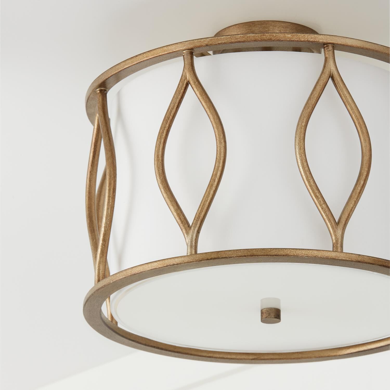 Shown in Mystic Luster finish and White Fabric Bolt-On shade