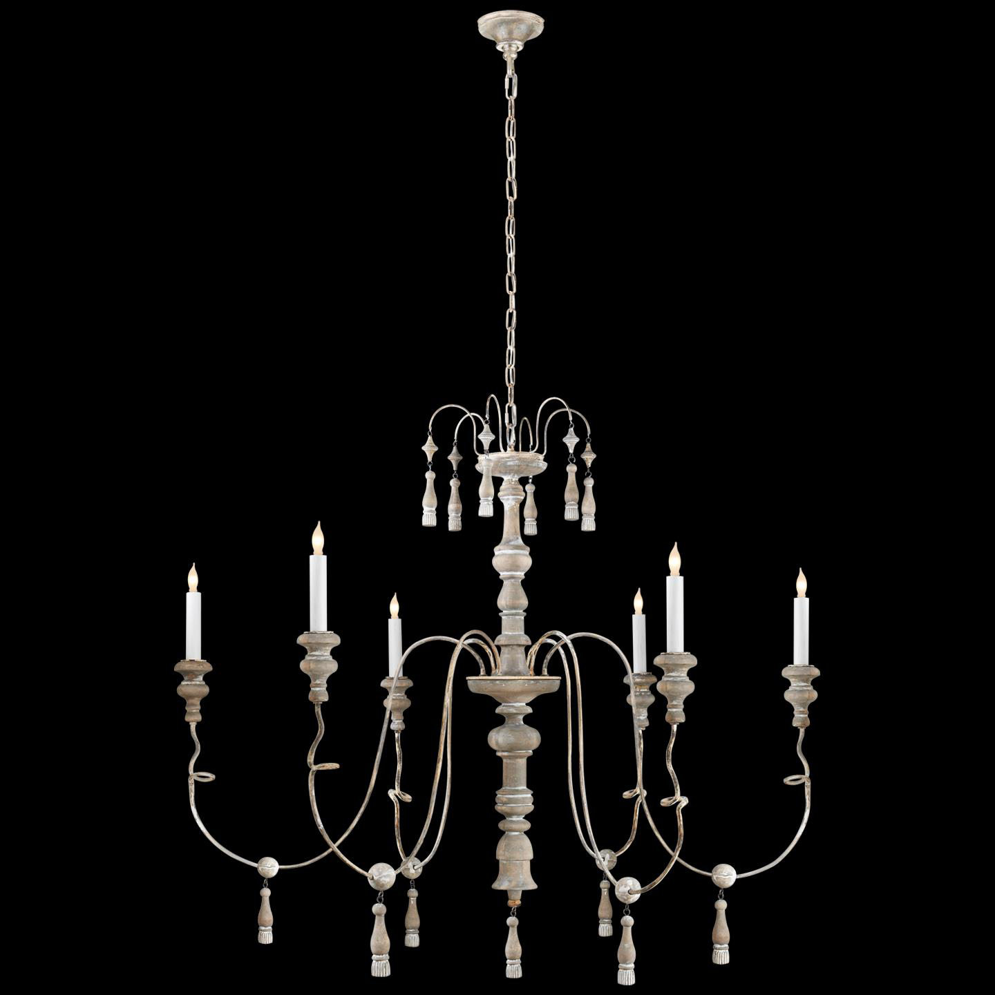 Suzanne Kasler Michele 43 Inch 6 Light Chandelier by Visual Comfort Signature Collection