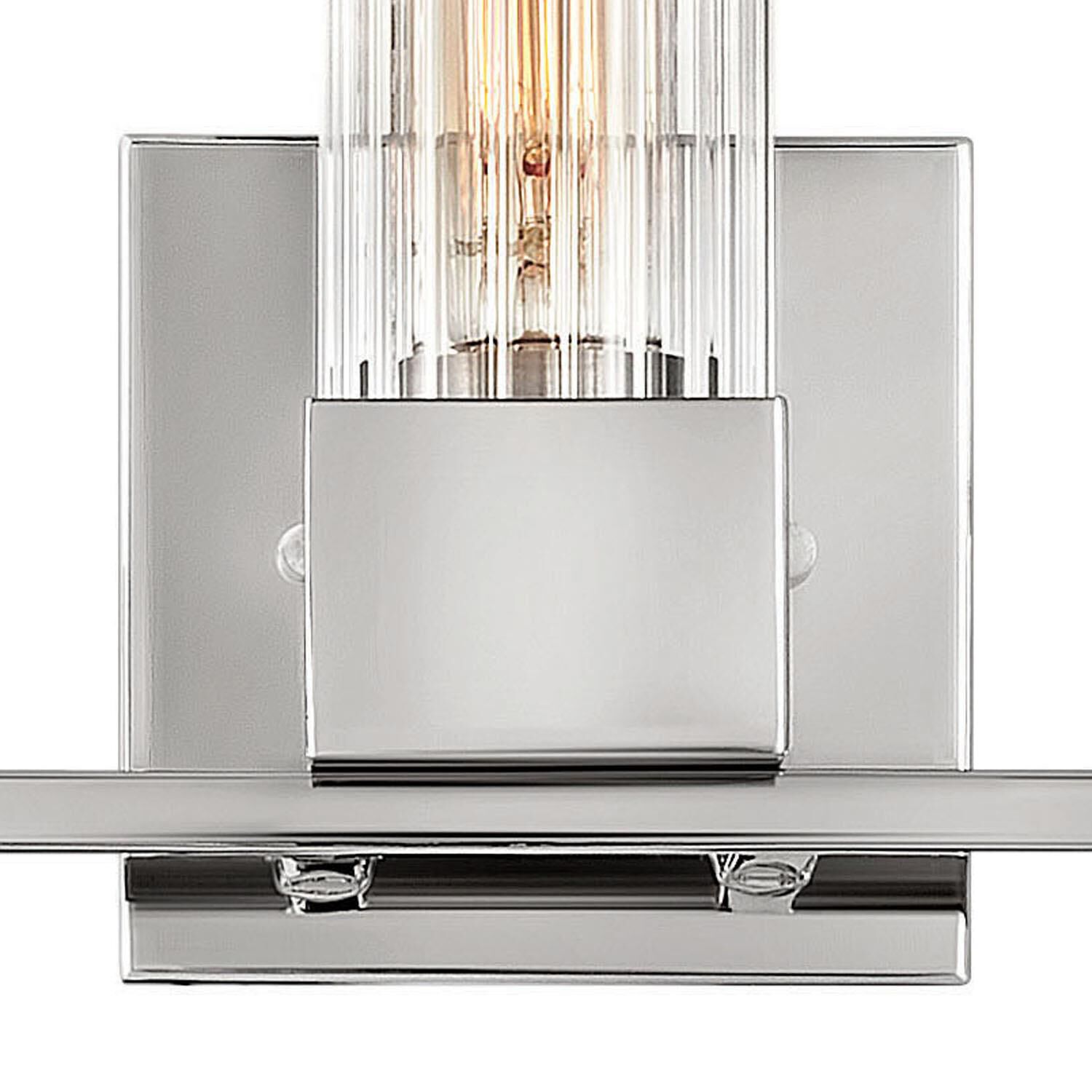 Shown in Polished Nickel finish and Ribbed Clear glass