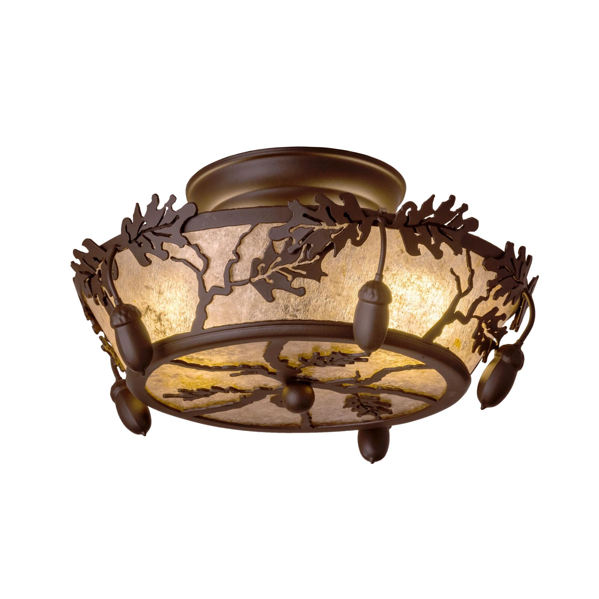Oak Leaf & Acorn 10 Inch 1 Light Flush Mount by Meyda Lighting