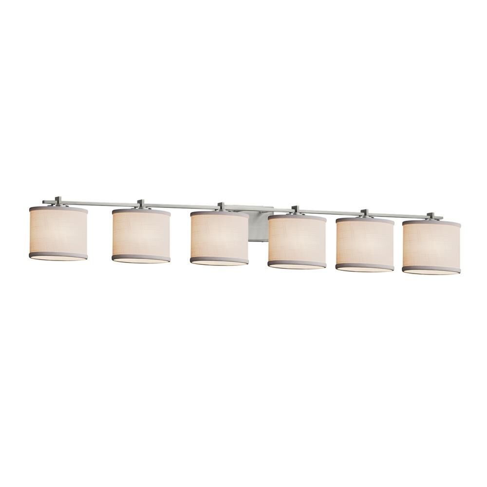 Textile 56 Inch 6 Light LED Bath Vanity Light by Justice Design Group