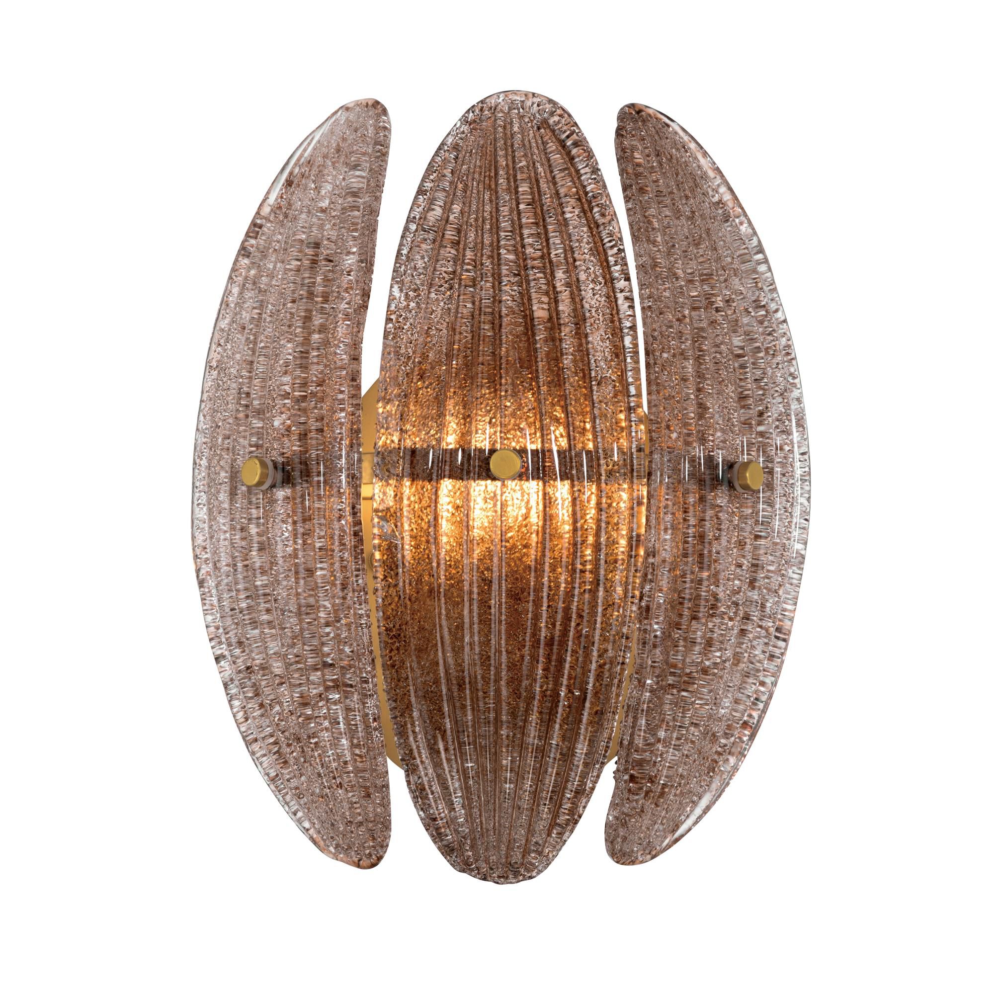 Shown in Legacy Brass finish and Brown Textured shade