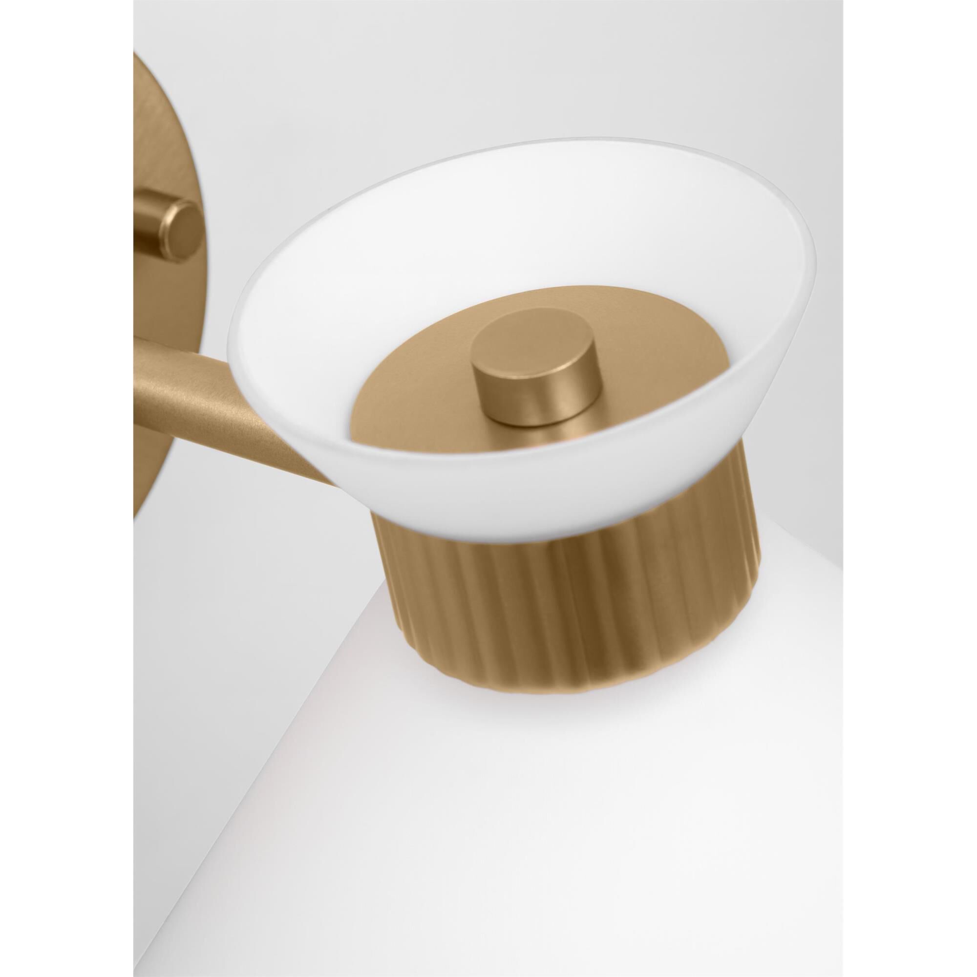 Shown in Satin Brass finish and Etched White glass