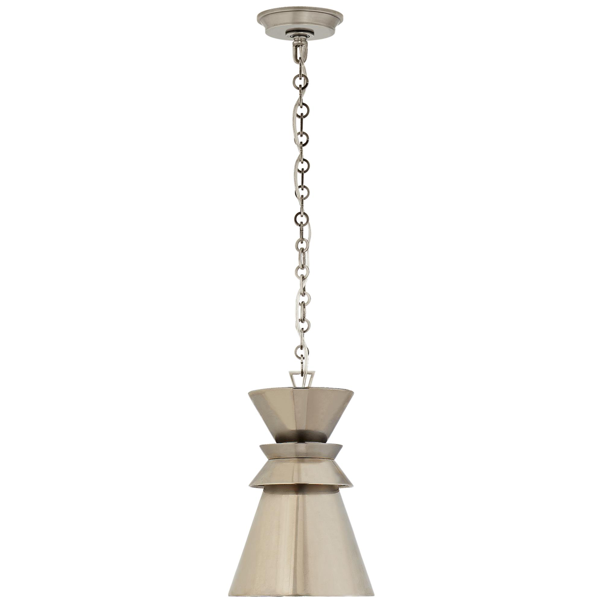 Shown in Antique Nickel finish and Antique Nickel shade