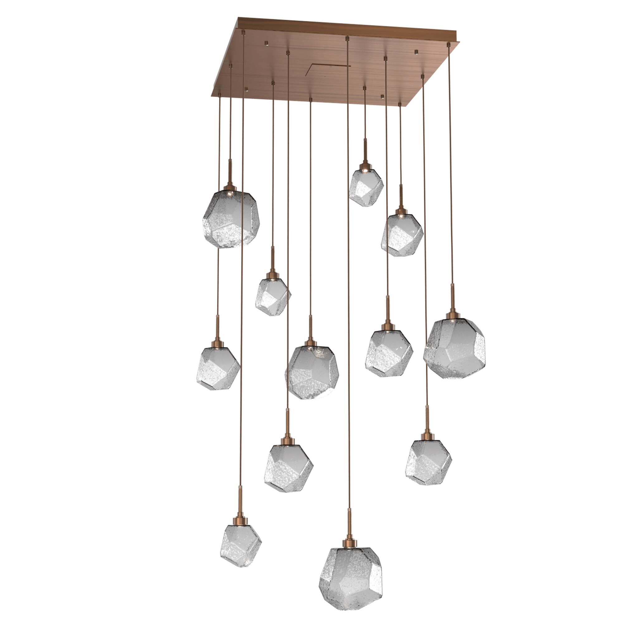 Shown in Burnished Brass finish and Smoke glass