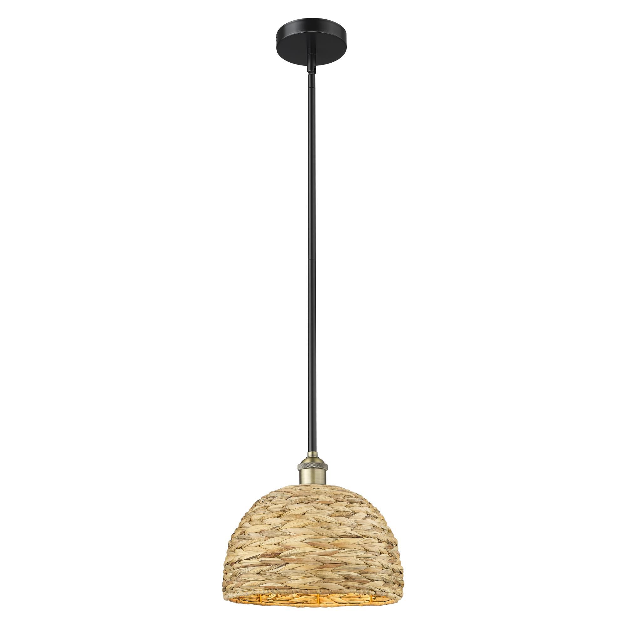 Bruno Marashlian Woven Rattan Mini Pendant by Innovations Lighting