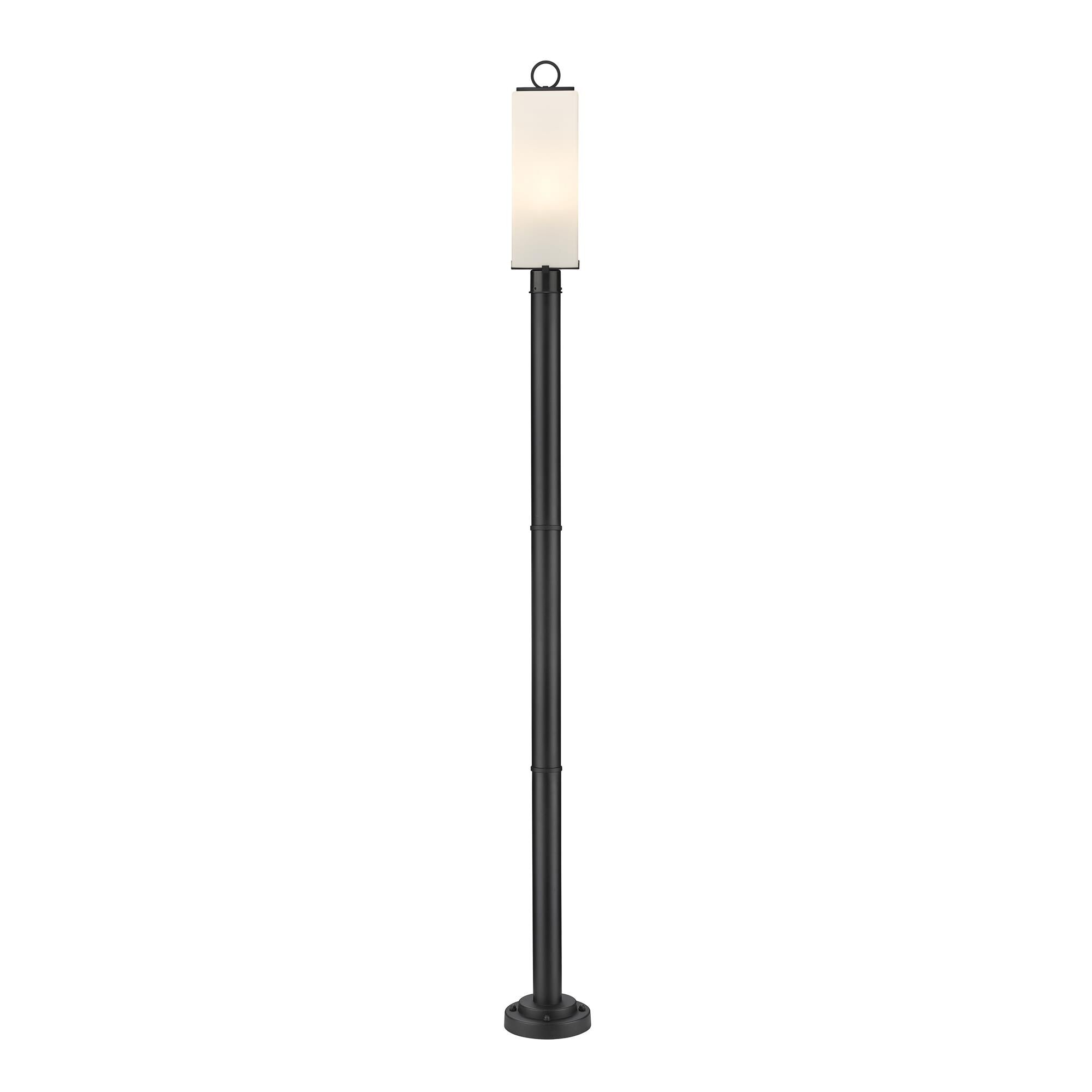 Shown in Black finish and Glass shade