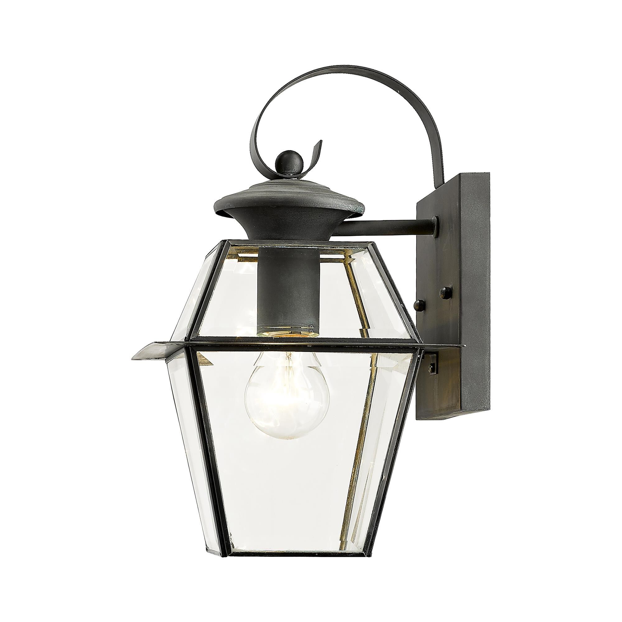 Shown in Charcoal finish and Clear Beveled glass