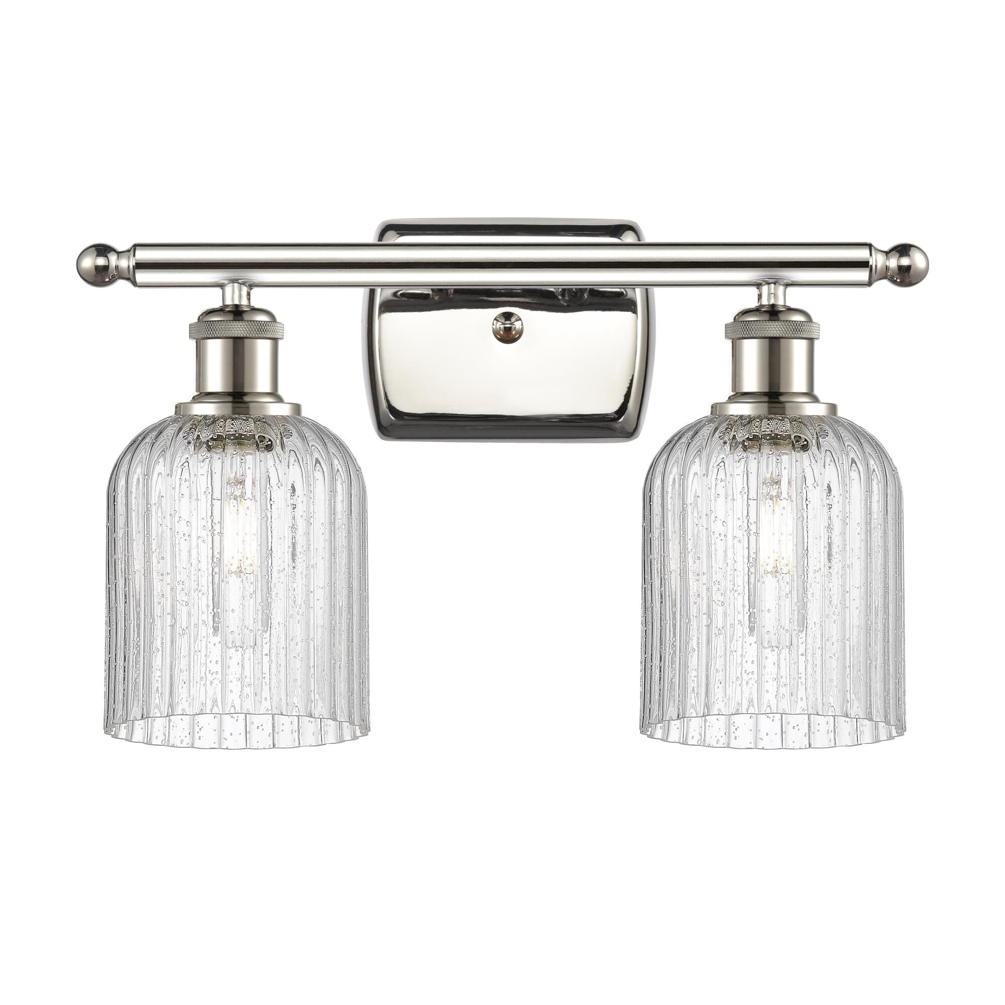 Shown in Polished Nickel finish and Seedy shade