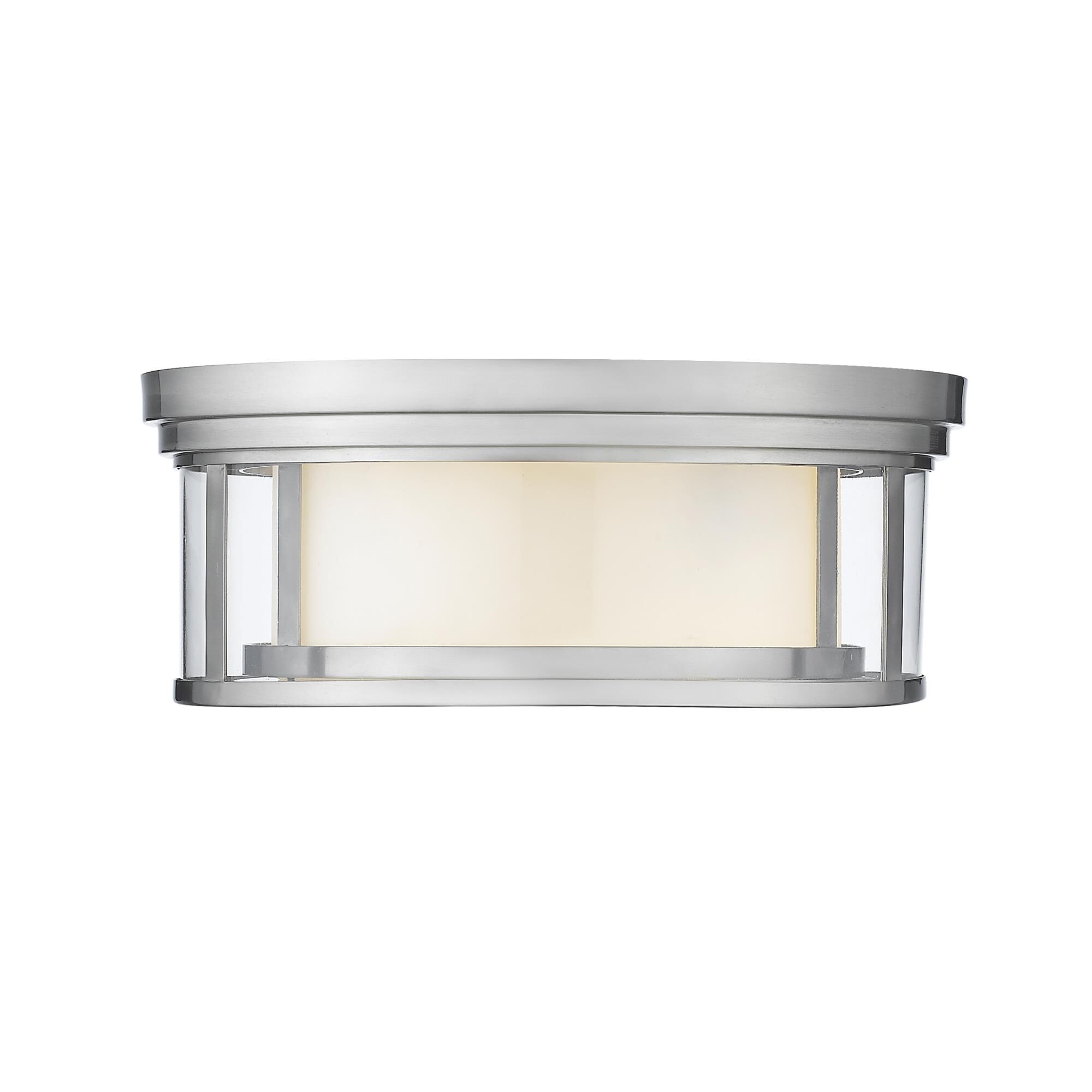 Shown in Brushed Nickel finish and Glass shade