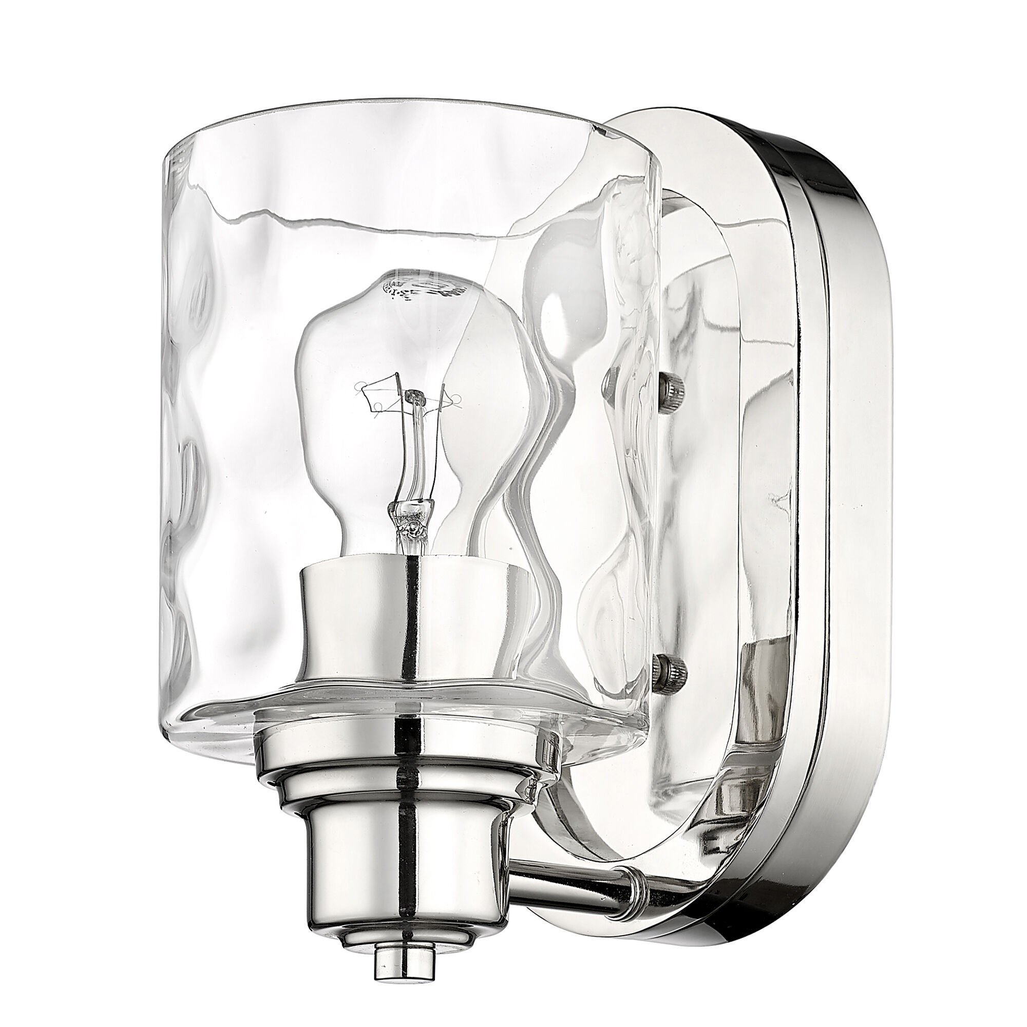 Shown in Polished Nickel finish and Handblown Clear Optic glass
