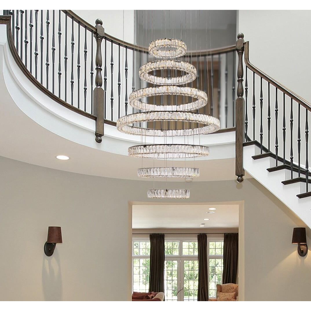 Monroe 40 Inch 7 Light LED Chandelier by Elegant Lighting