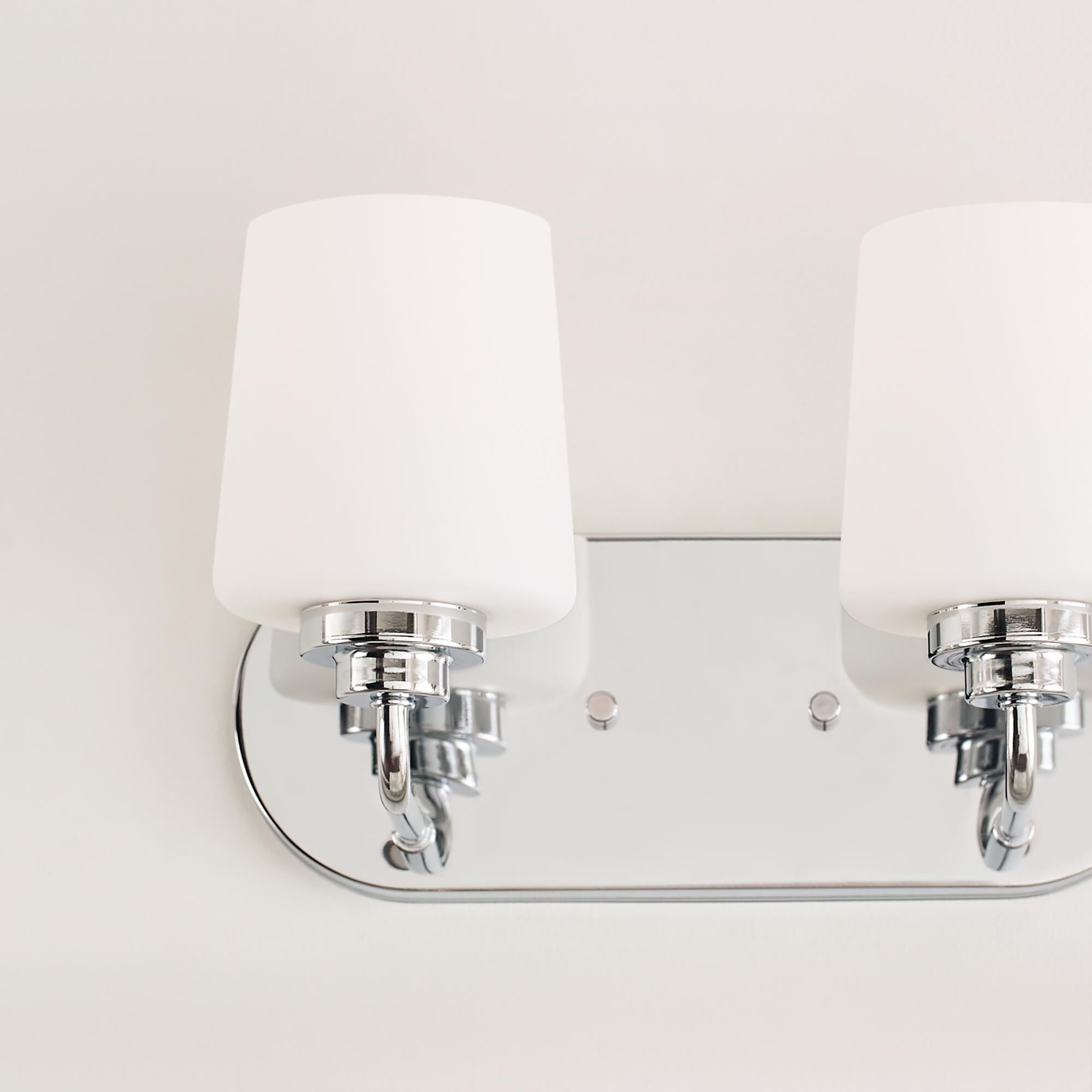 Shown in Chrome finish and Etched with White Inside glass