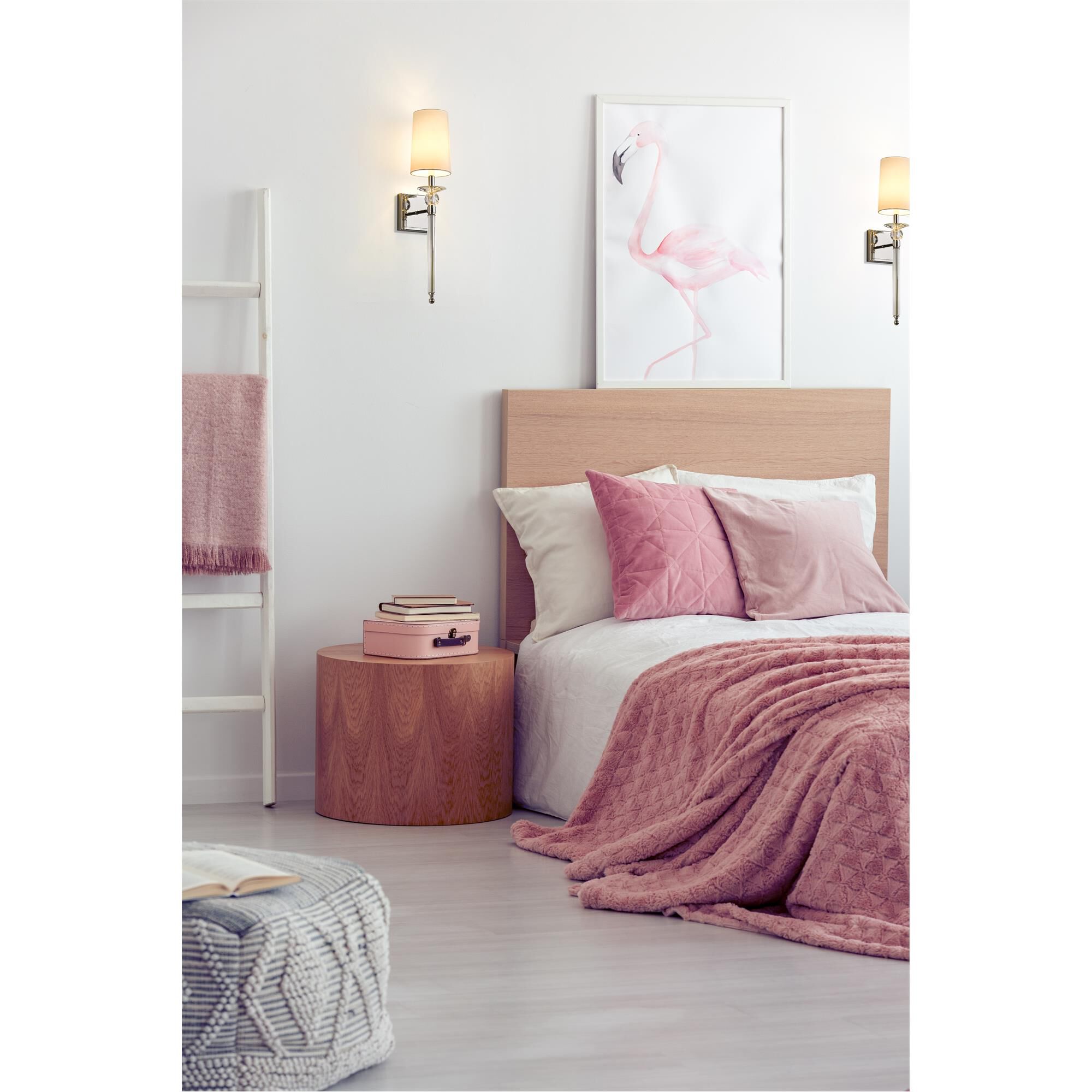 Shown in Polished Nickel finish and Fabric glass and Fabric shade