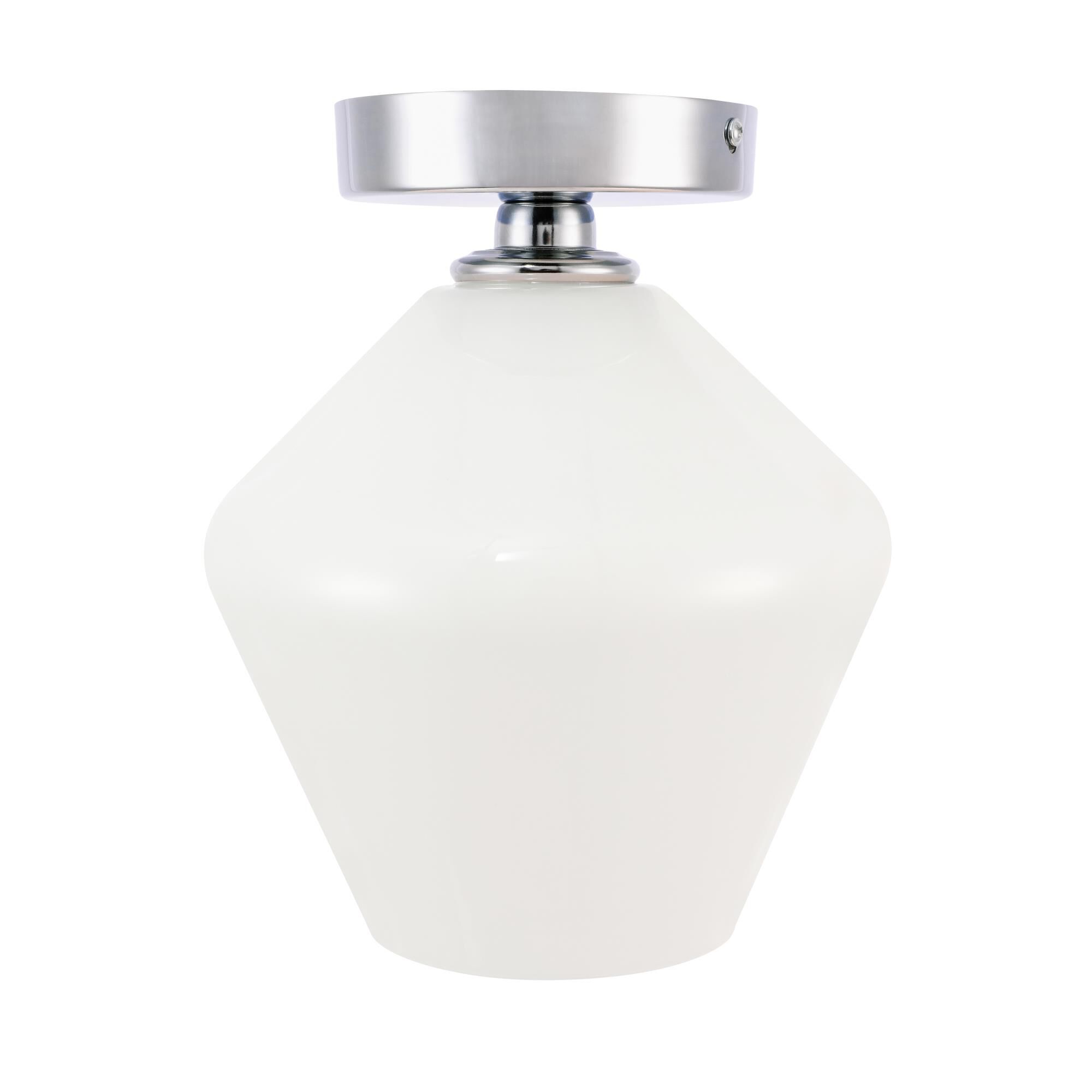 Shown in Chrome finish and Frosted White  glass