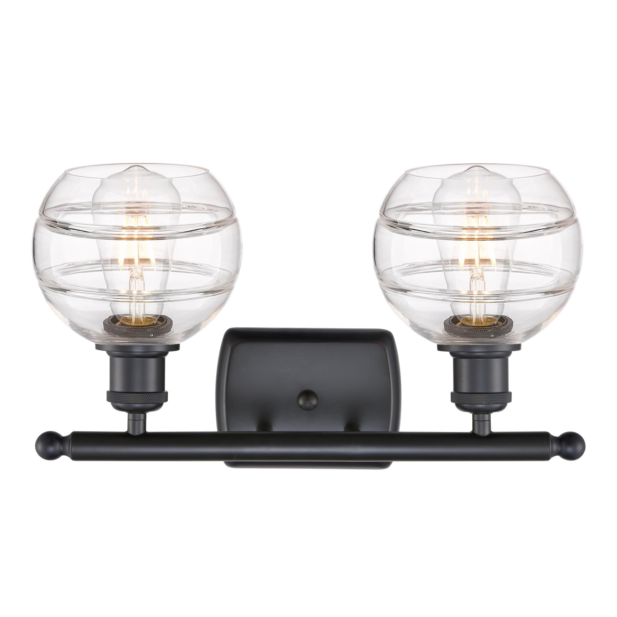 Shown in Matte Black finish and Clear glass