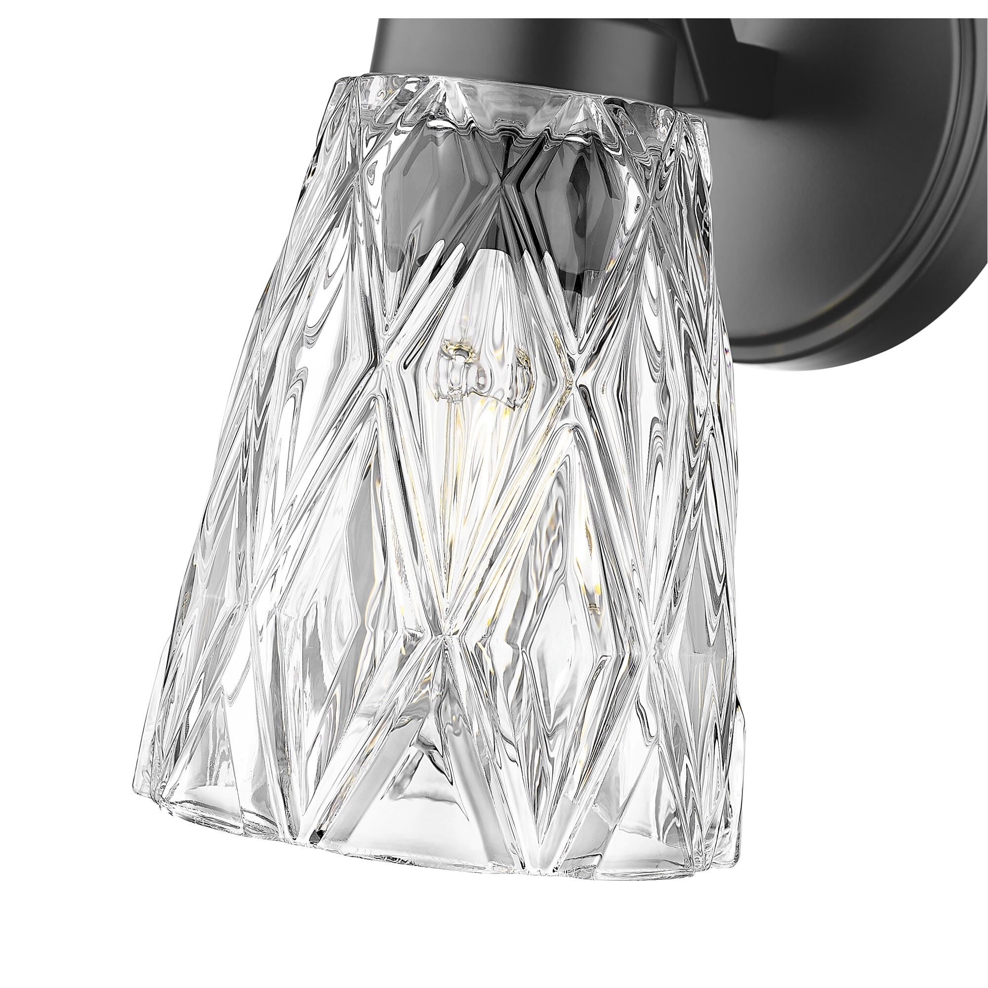 Shown in Matte Black finish and Clear glass