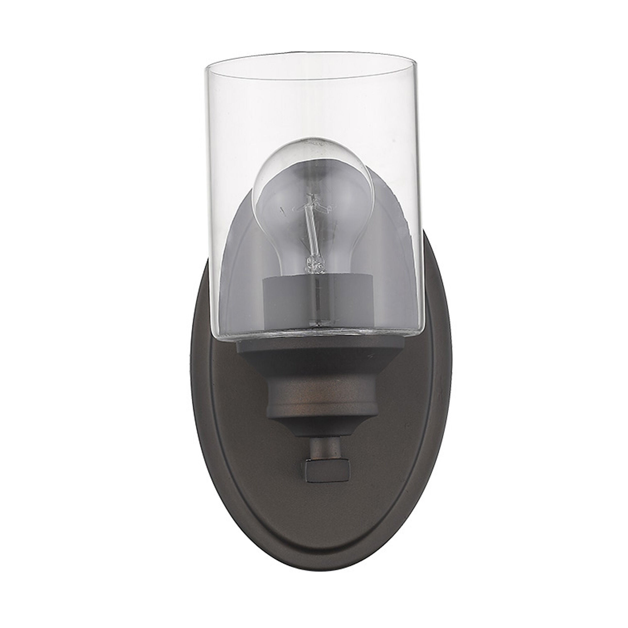 Shown in Oil-Rubbed Bronze finish and Clear glass and Clear, Cylindrical Glass shade