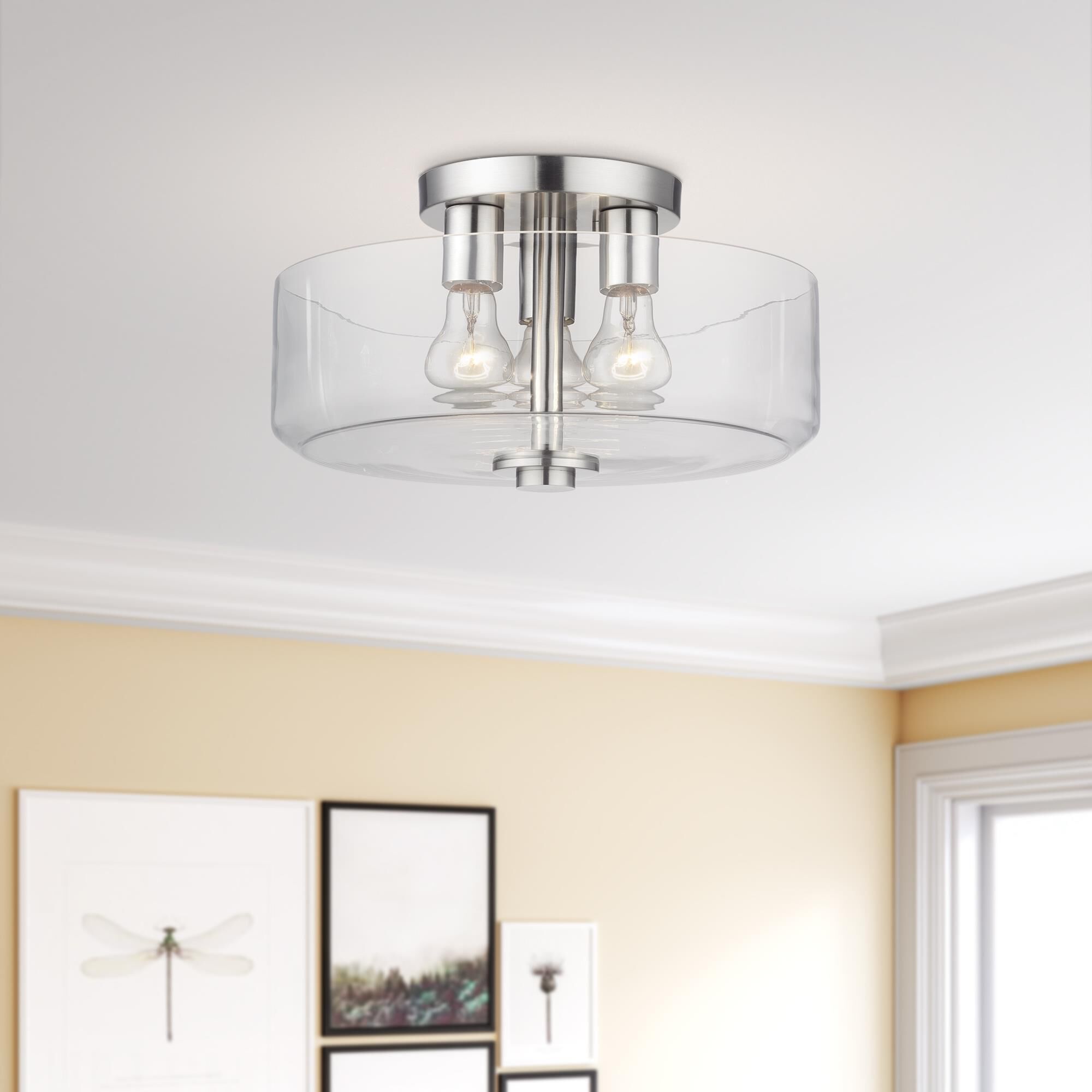 Whitworth 15 Inch Semi Flush Mount by Livex Lighting