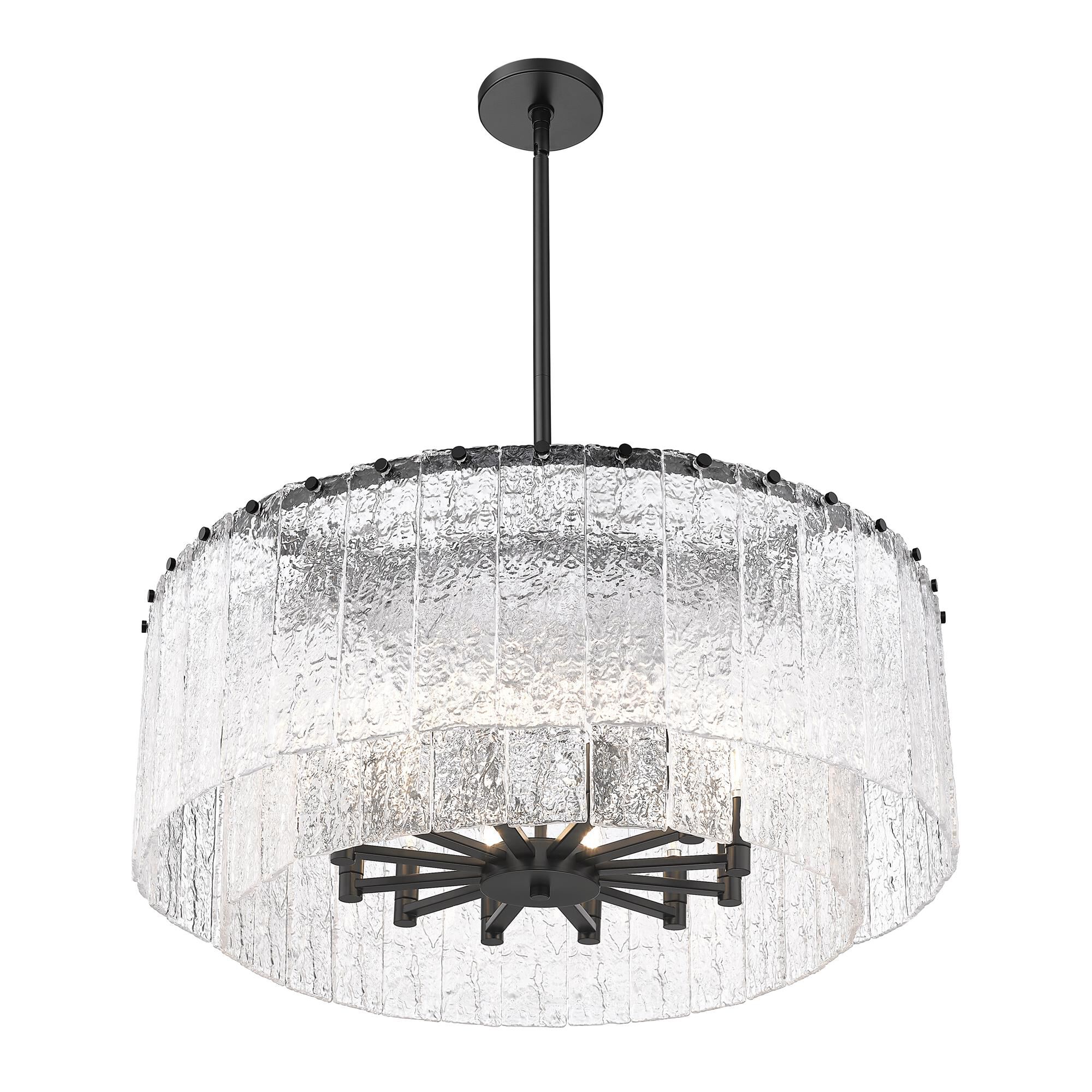 Shown in Matte Black finish and Clear glass and Clear shade