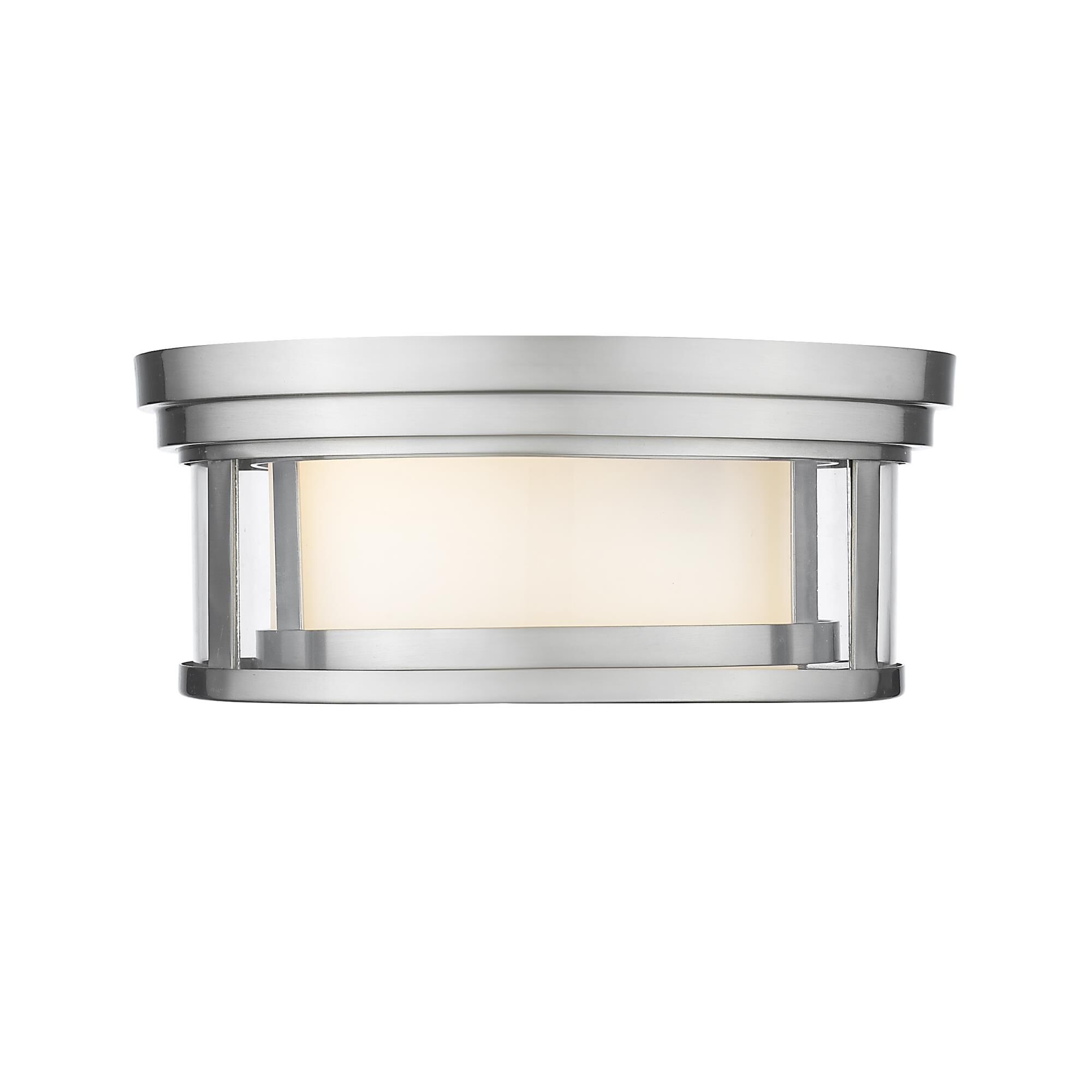 Shown in Brushed Nickel finish and Glass shade