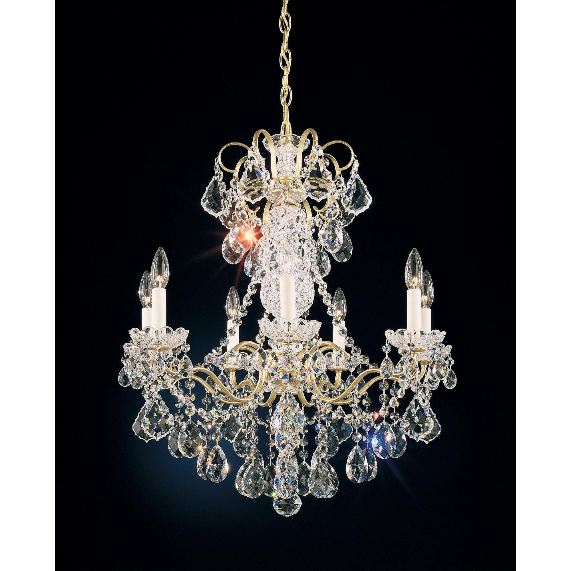 Shown in French Gold finish and Clear Heritage Handcut crystal