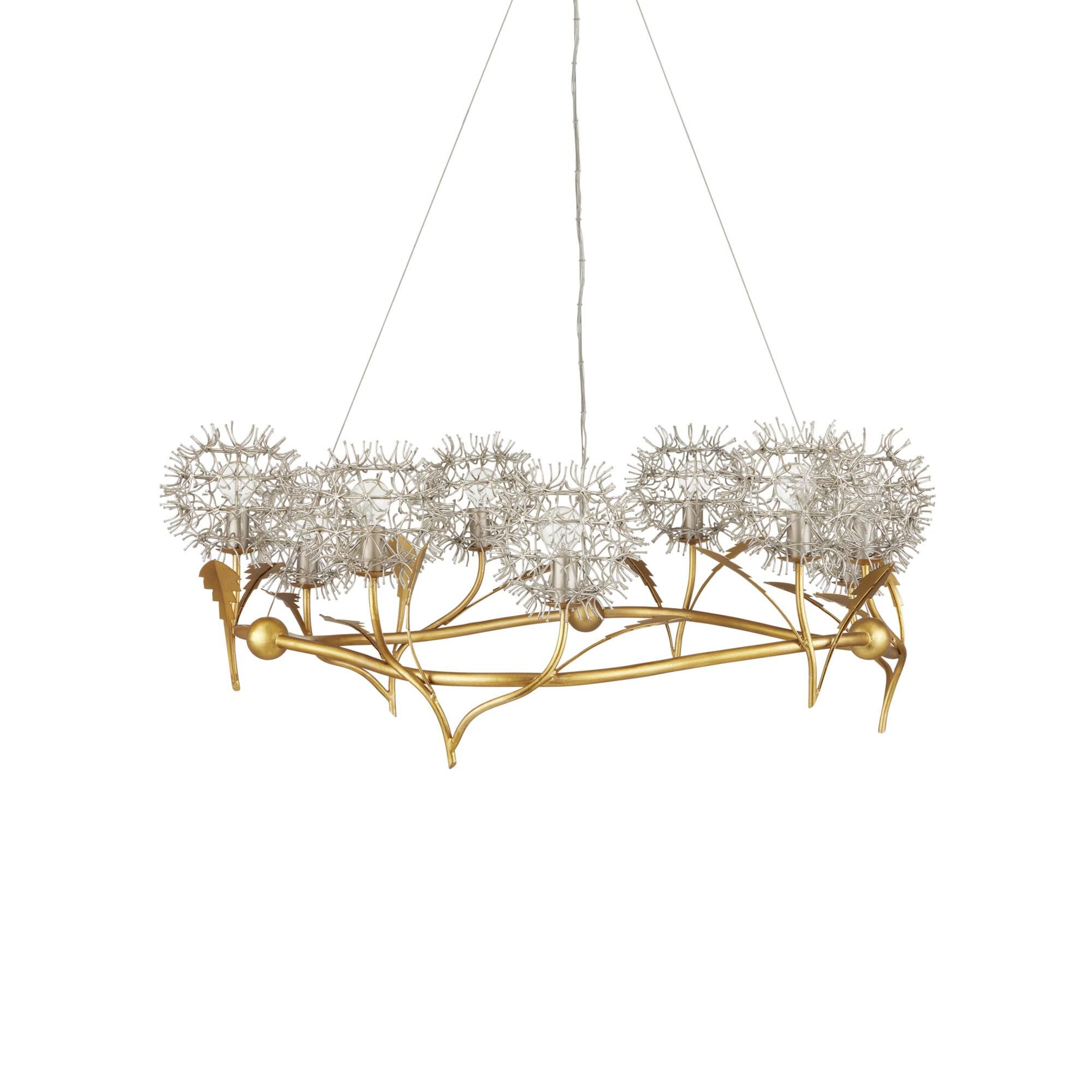 Dandelion 38 Inch 9 Light Chandelier by Currey and Company